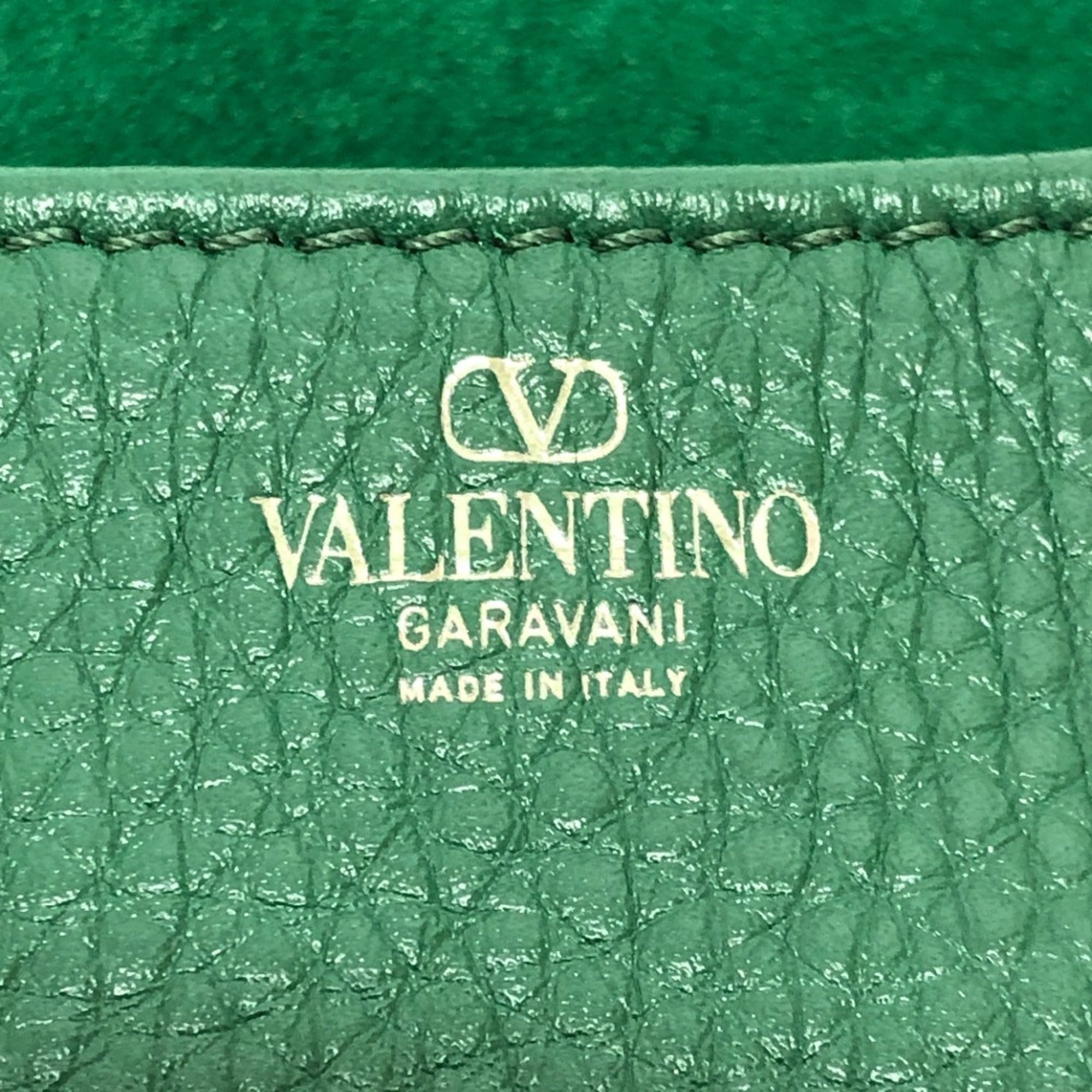 Valentino Garavani Green Leather Handbag Shoulder Bag (Pre-Owned)