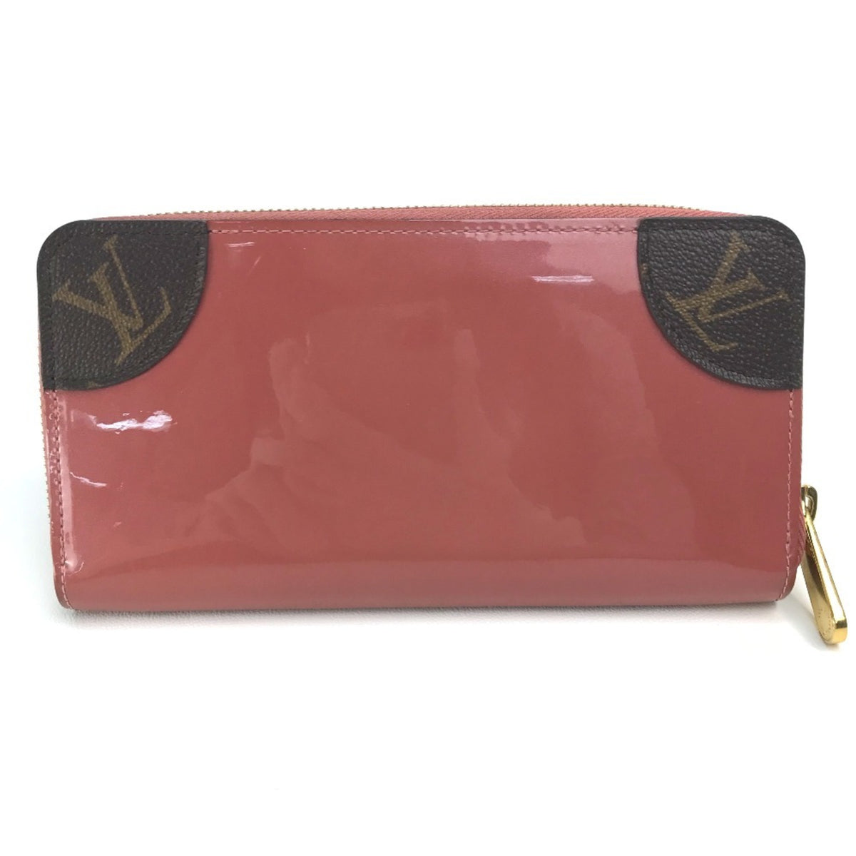 Louis Vuitton Monogram Monogram Pink Beige Monogram Patent Leather Long Wallet (Bi-Fold) (Pre-Owned)