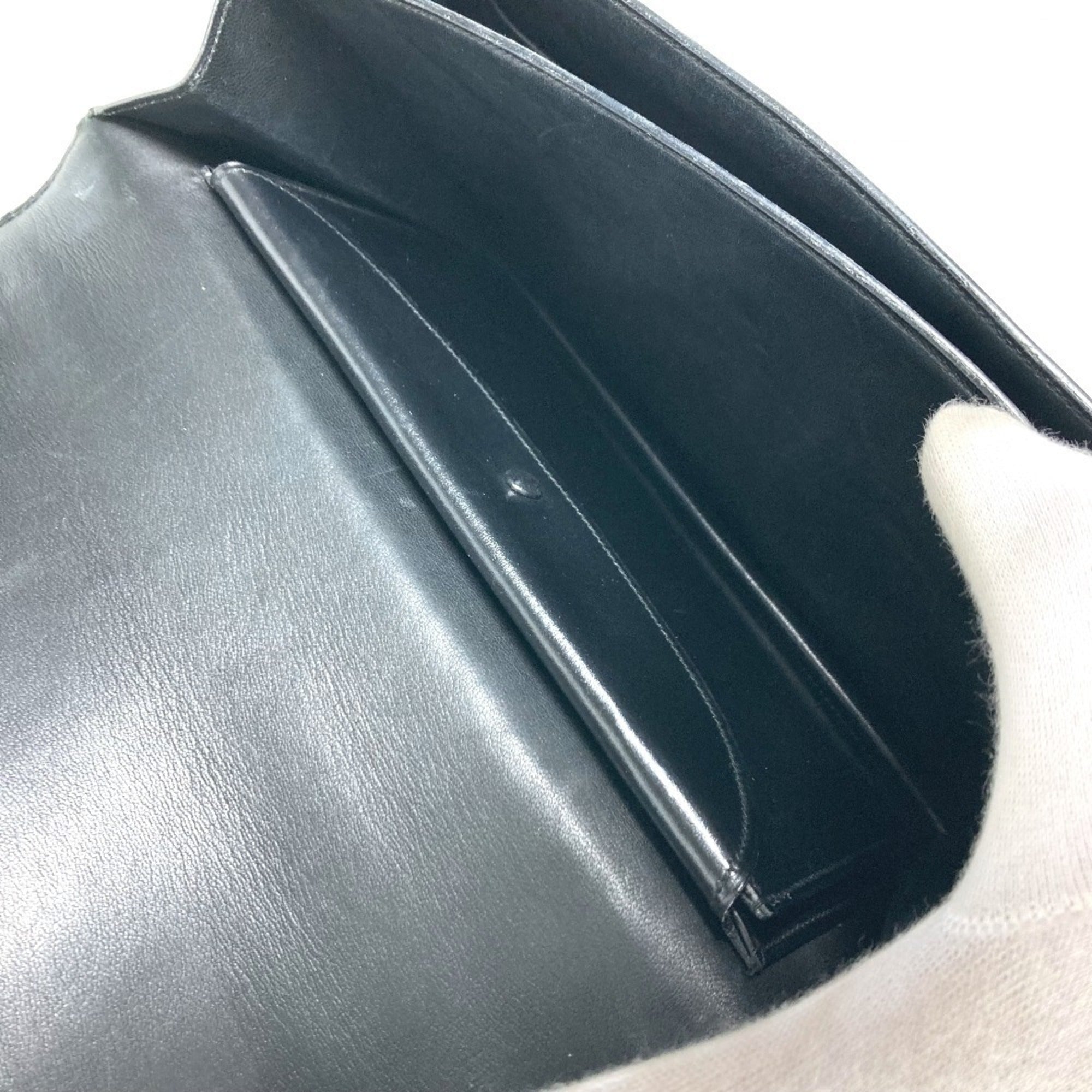 Hermes Black Box Calf Leather Handbag Shoulder Bag (Pre-Owned)