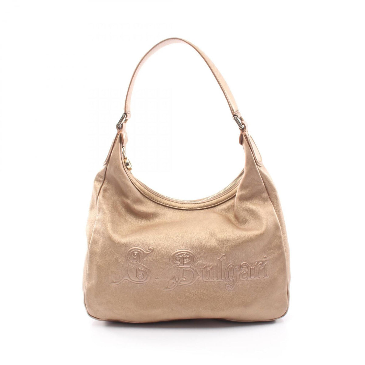 Bvlgari Gold Leather Handbag Shoulder Bag (Pre-Owned)