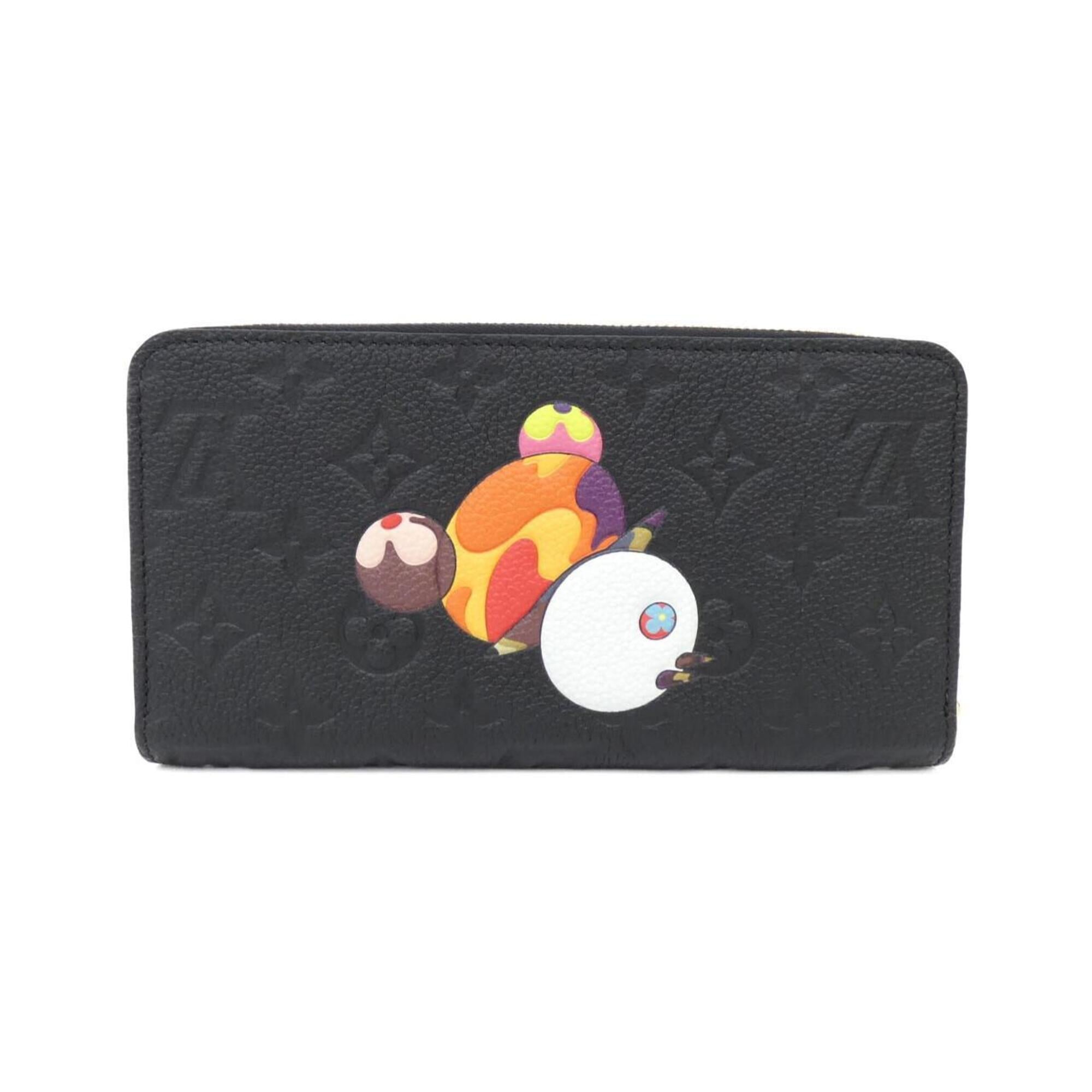 Louis Vuitton Black Leather Long Wallet (Bi-Fold) (Pre-Owned)