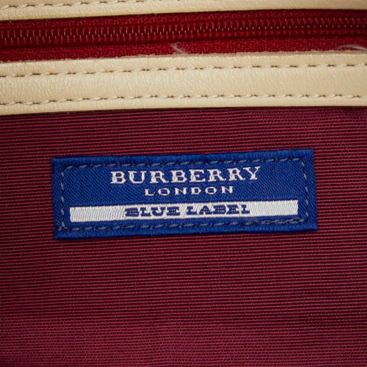 Burberry Blue Label Ivory Multi-Color Canvas Leather Shoulder Bag (Pre-Owned)
