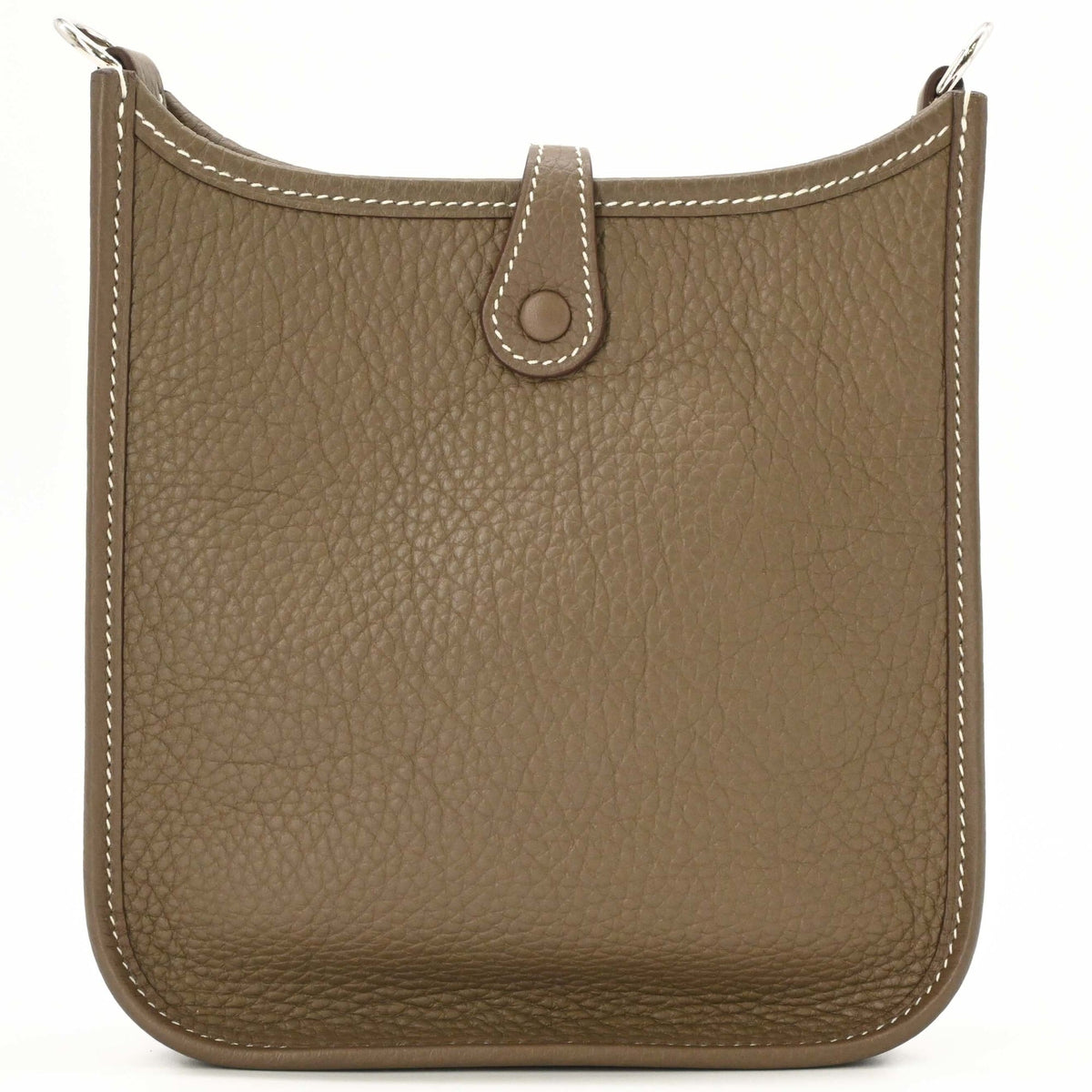 Hermes Etoupe Gray Grayish Taurillon Clemence Leather Shoulder Bag (Pre-Owned)