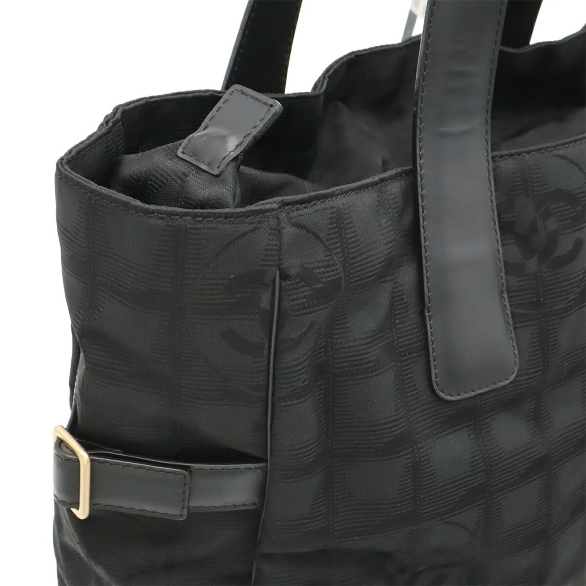 Chanel Black New Travel Line Shoulder Bag Tote Bag (Pre-Owned)
