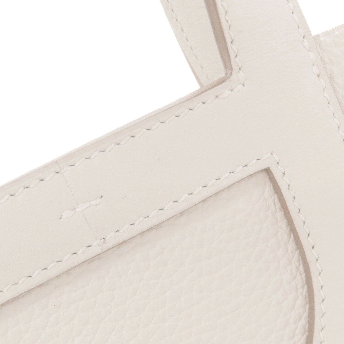 Hermes White Taurillon Clemence Leather Handbag (Pre-Owned)