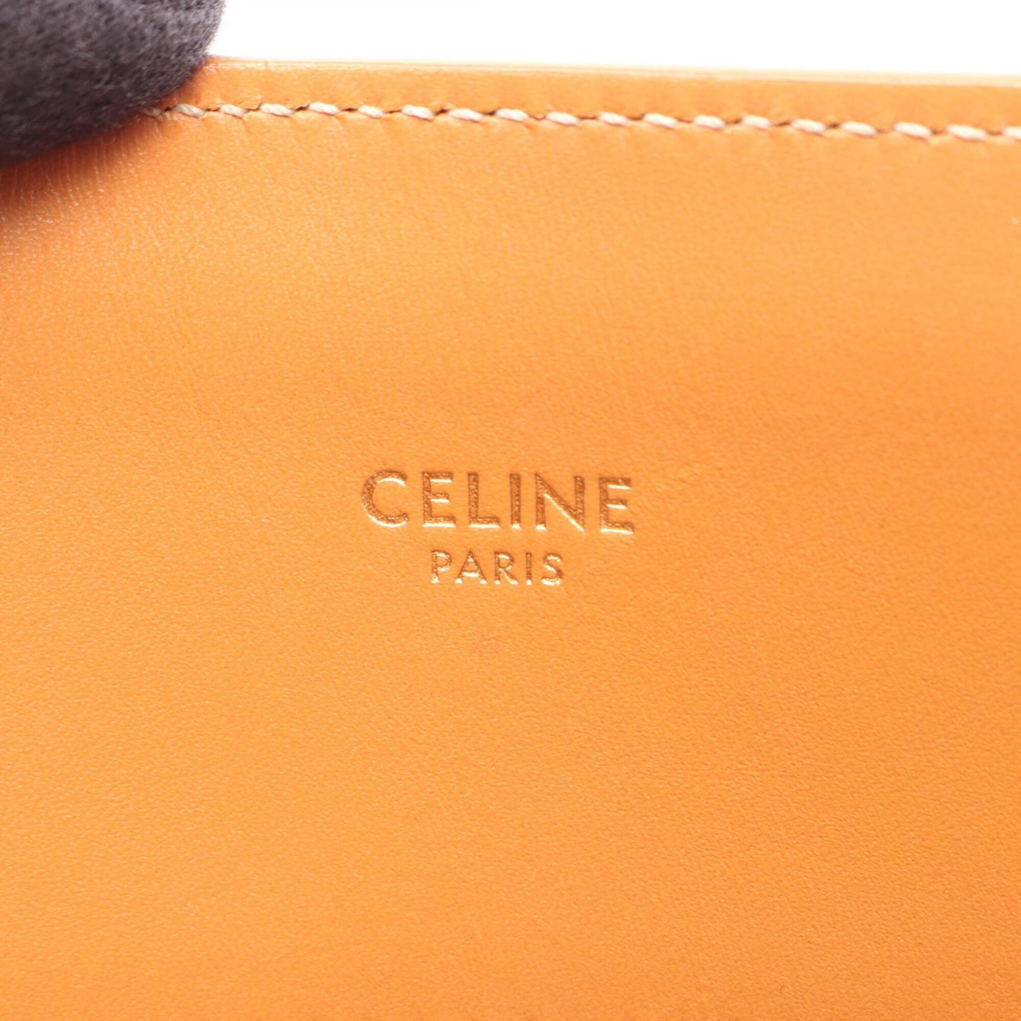 Celine Brown Ivory Canvas Leather Handbag Tote Bag (Pre-Owned)