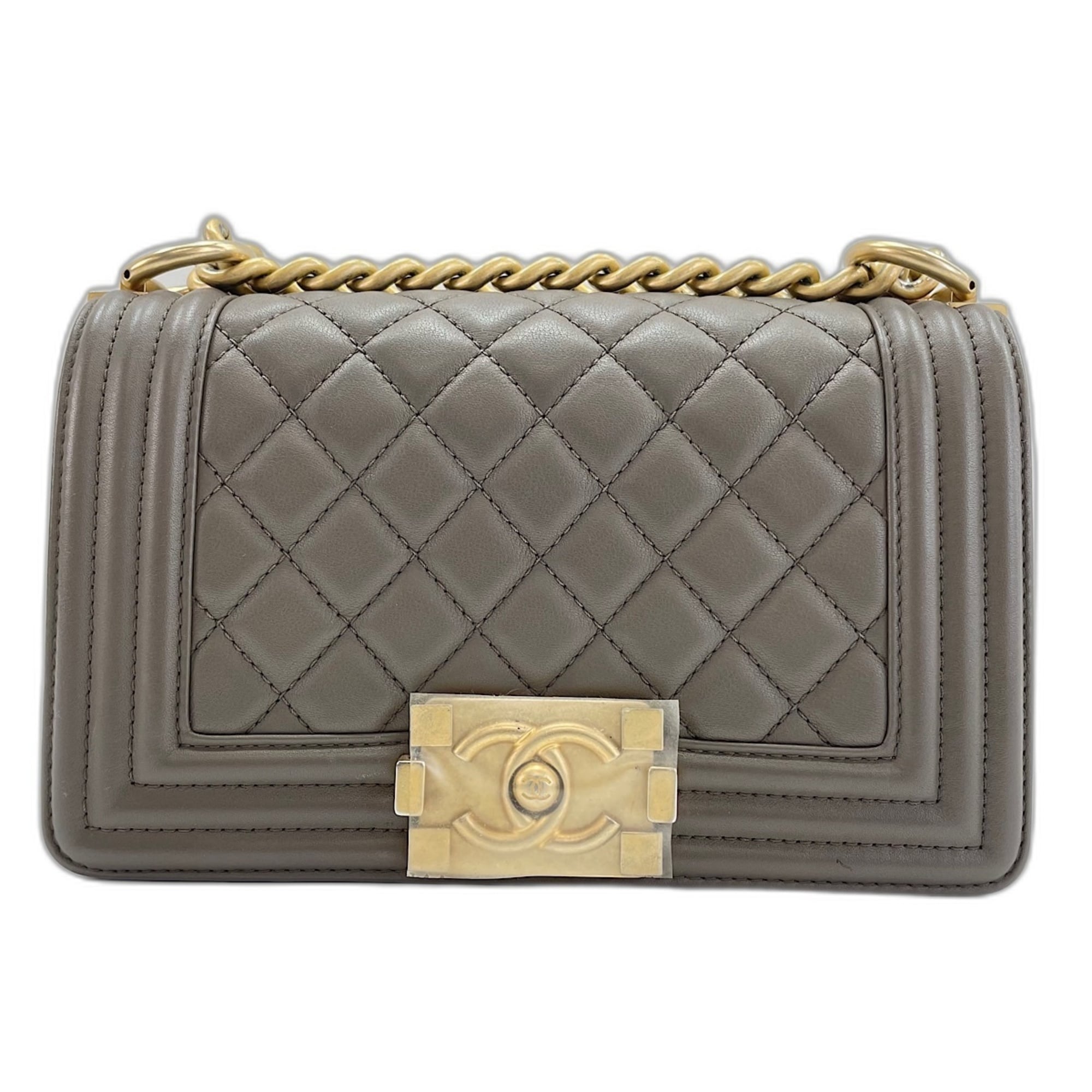 Chanel Boy Chanel Brown Leather Shoulder Bag (Pre-Owned)