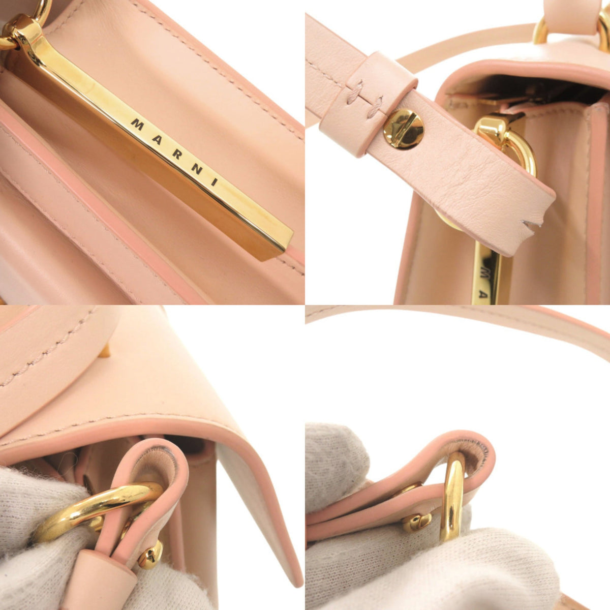 Marni Pink Leather Handbag Shoulder Bag (Pre-Owned)