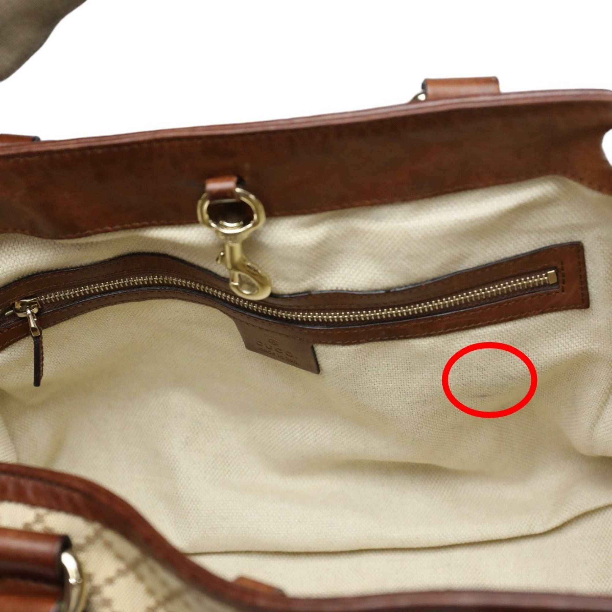 Gucci Brown Canvas Shoulder Bag Tote Bag (Pre-Owned)