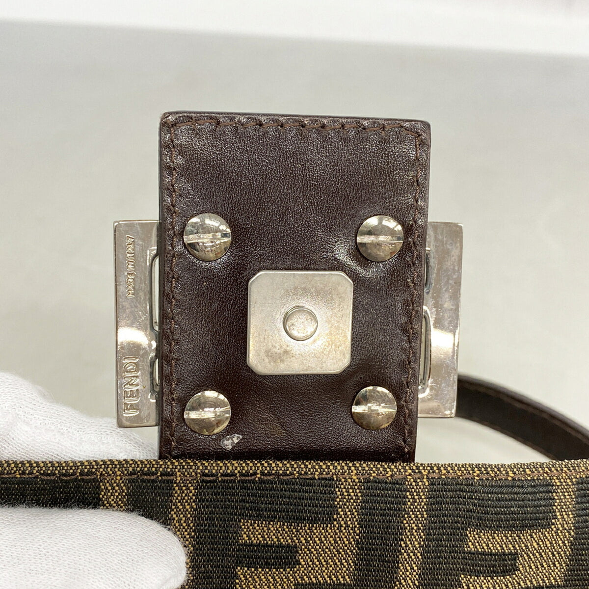 Fendi Brown Nylon Canvas Handbag (Pre-Owned)