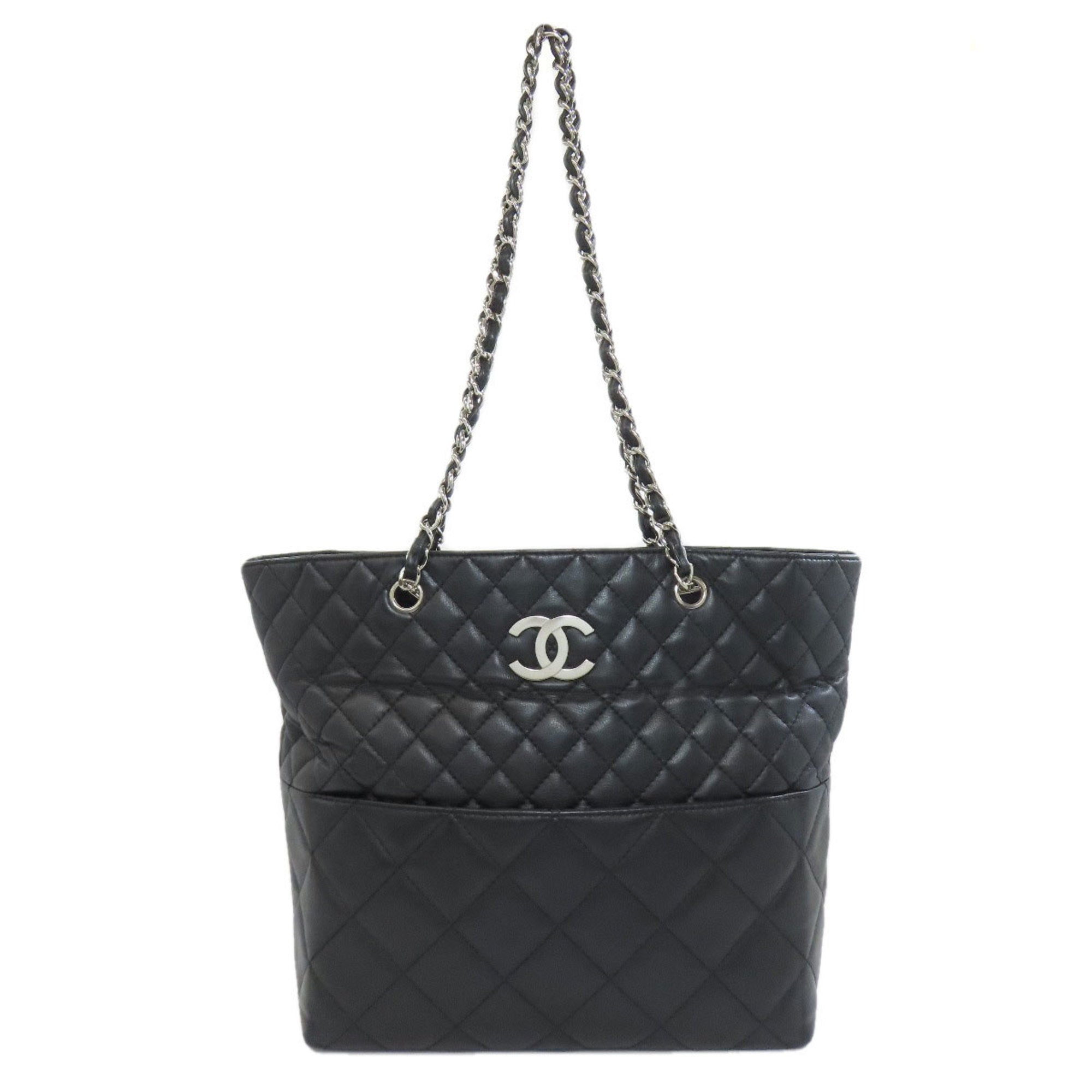 Chanel Matelasse Black Leather Tote Bag (Pre-Owned)