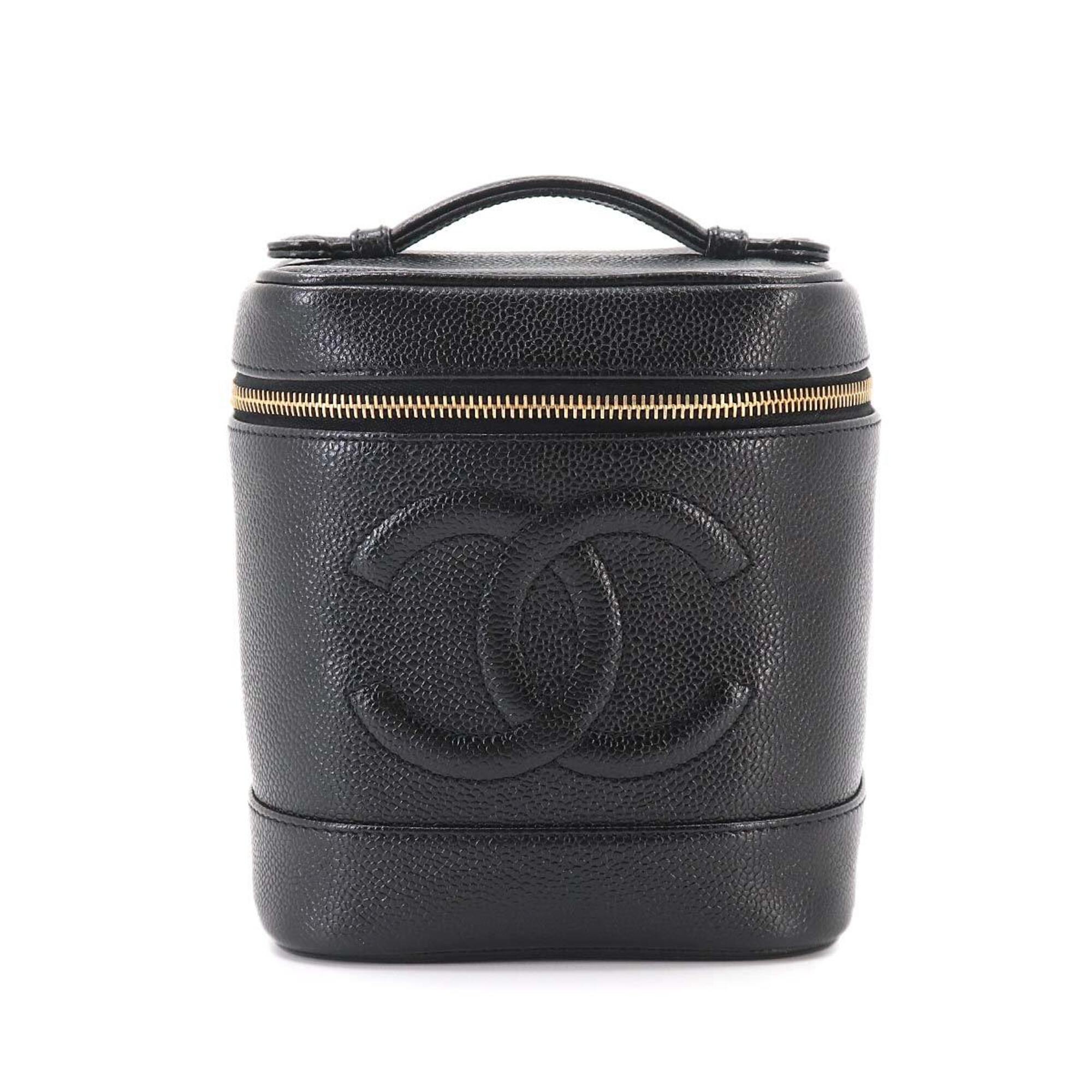 Chanel Black Grained Calfskin Handbag Vanity Bag (Pre-Owned)