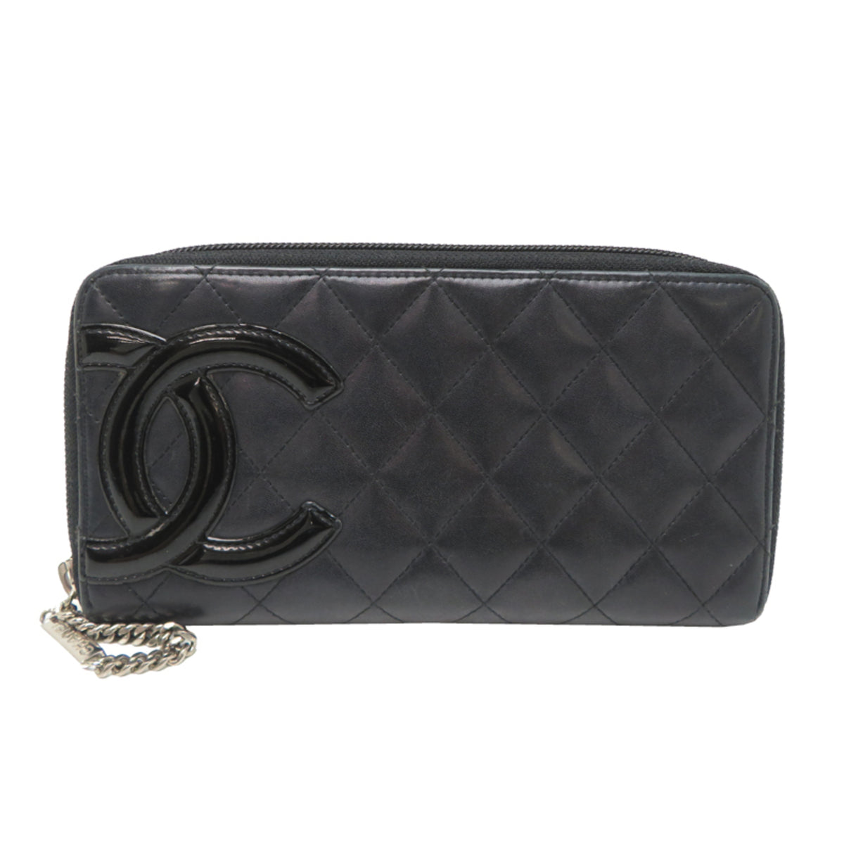 Chanel Black Leather Long Wallet (Bi-Fold) (Pre-Owned)