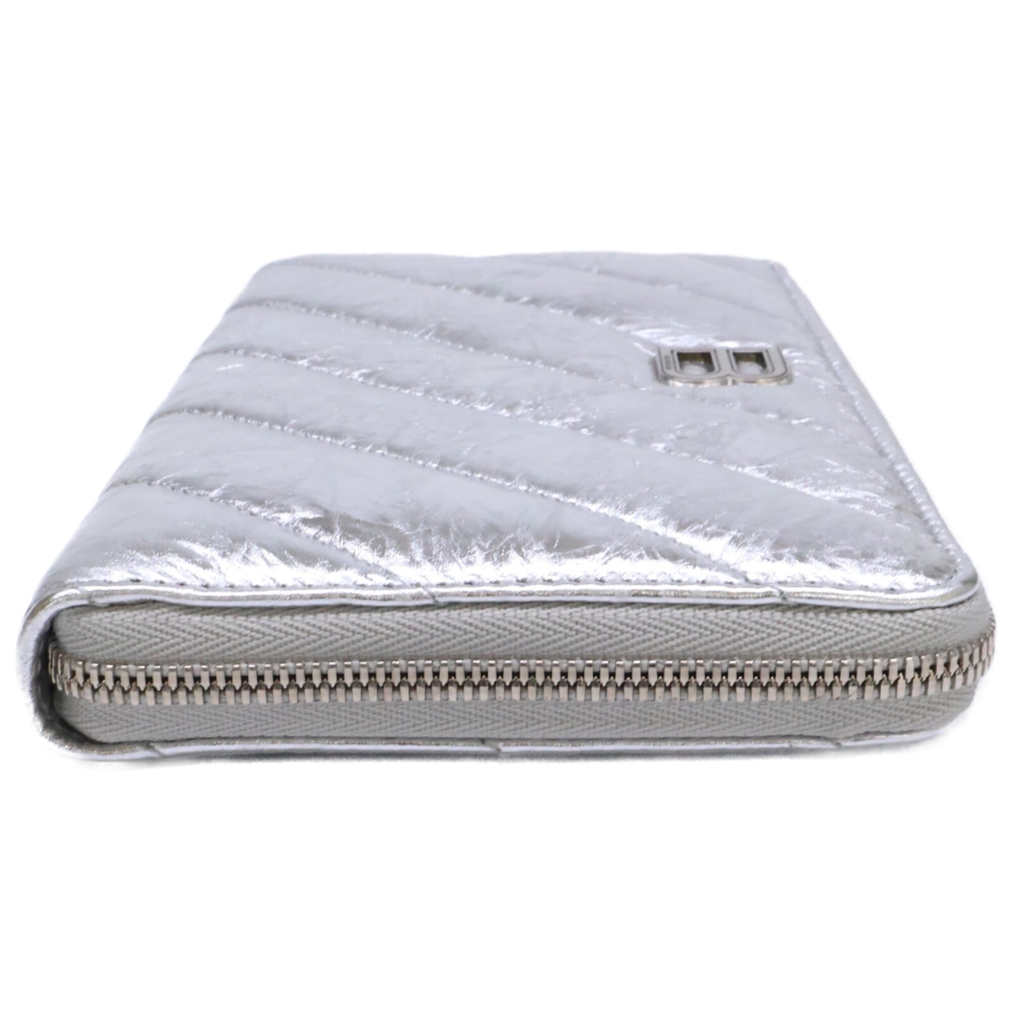Balenciaga Silver Leather Long Wallet (Bi-Fold) (Pre-Owned)