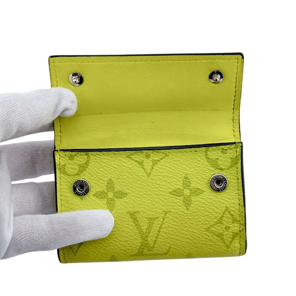 Louis Vuitton Yellow Leather Wallet (Tri-Fold) (Pre-Owned)