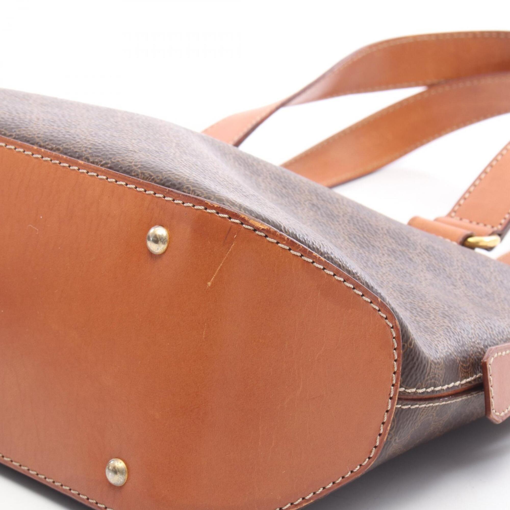 Celine Brown Coated Canvas Leather Handbag (Pre-Owned)