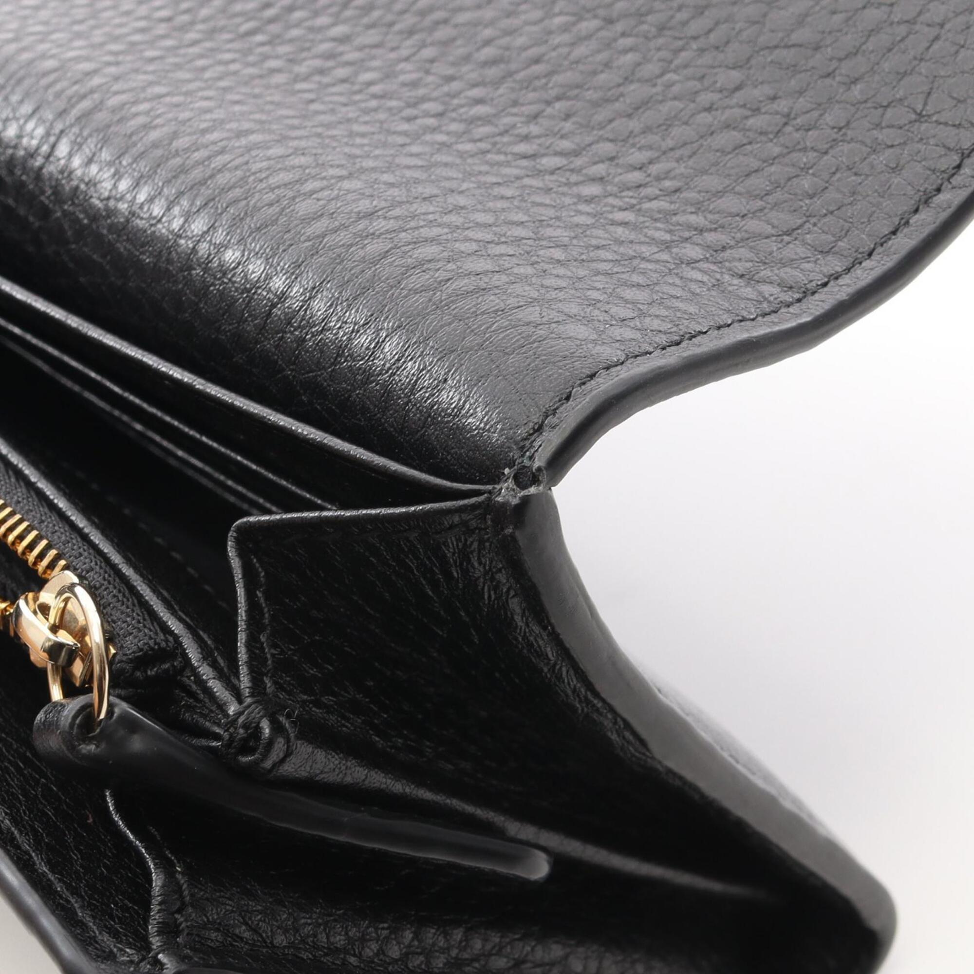 Gucci Black Leather Long Wallet (Bi-Fold) (Pre-Owned)