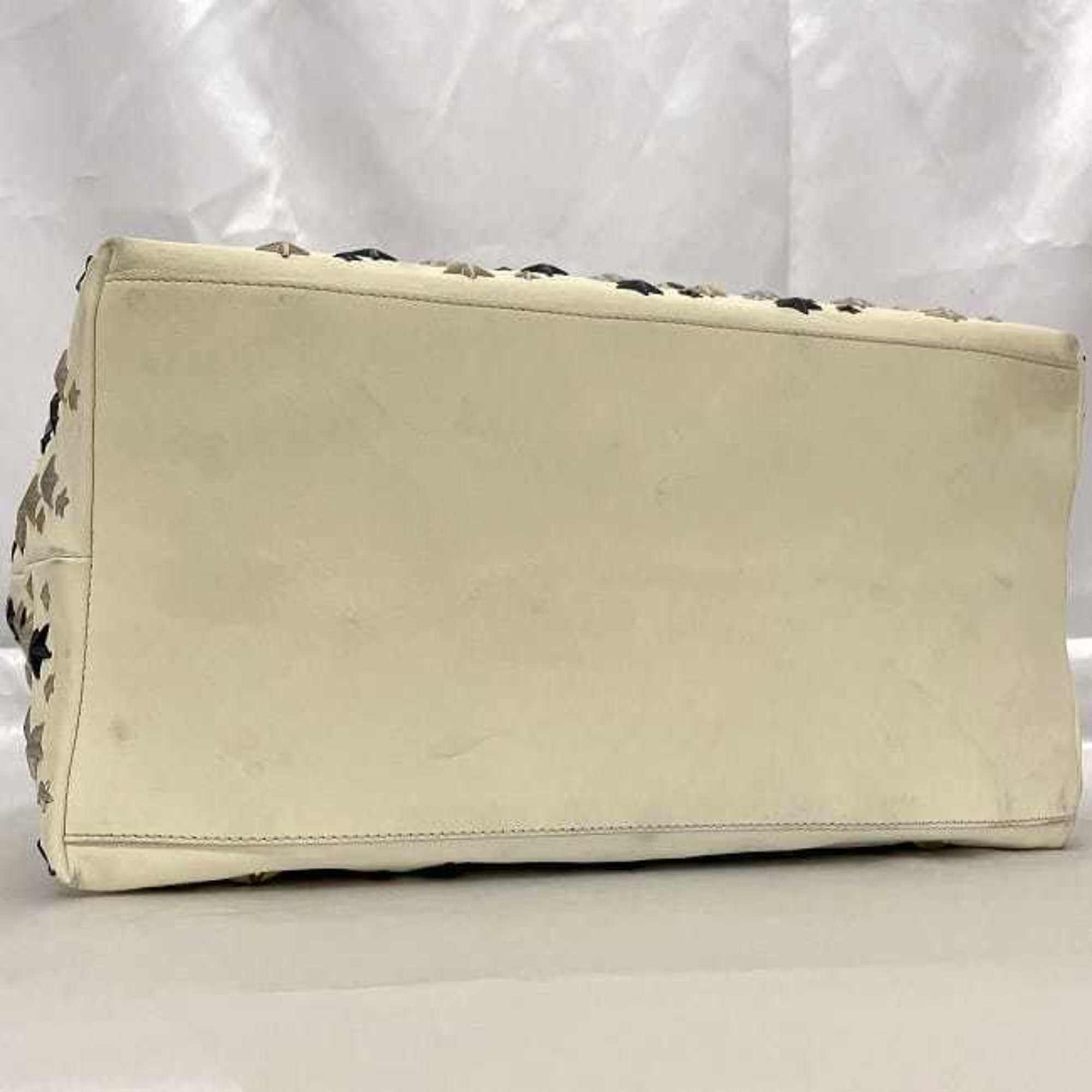 Jimmy Choo Cream White Leather Tote Bag (Pre-Owned)