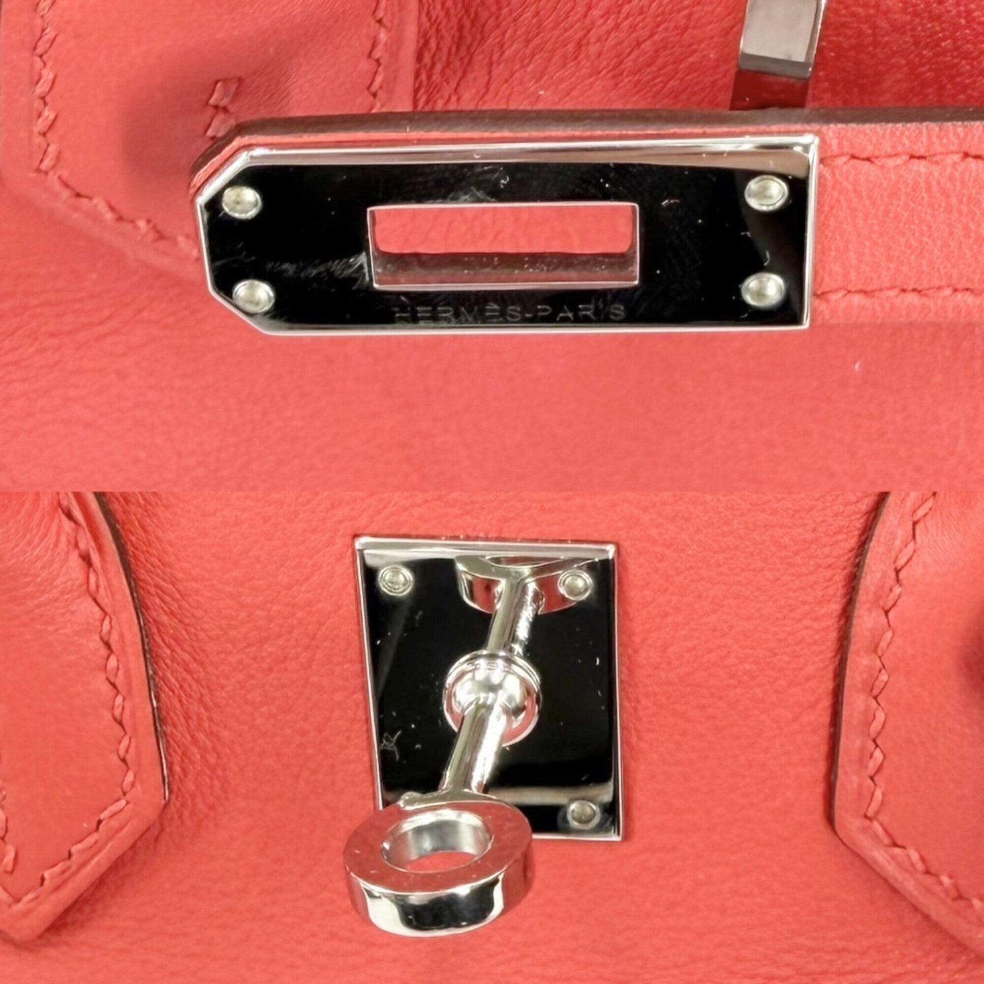 Hermes Red Color Swift Leather Handbag (Pre-Owned)