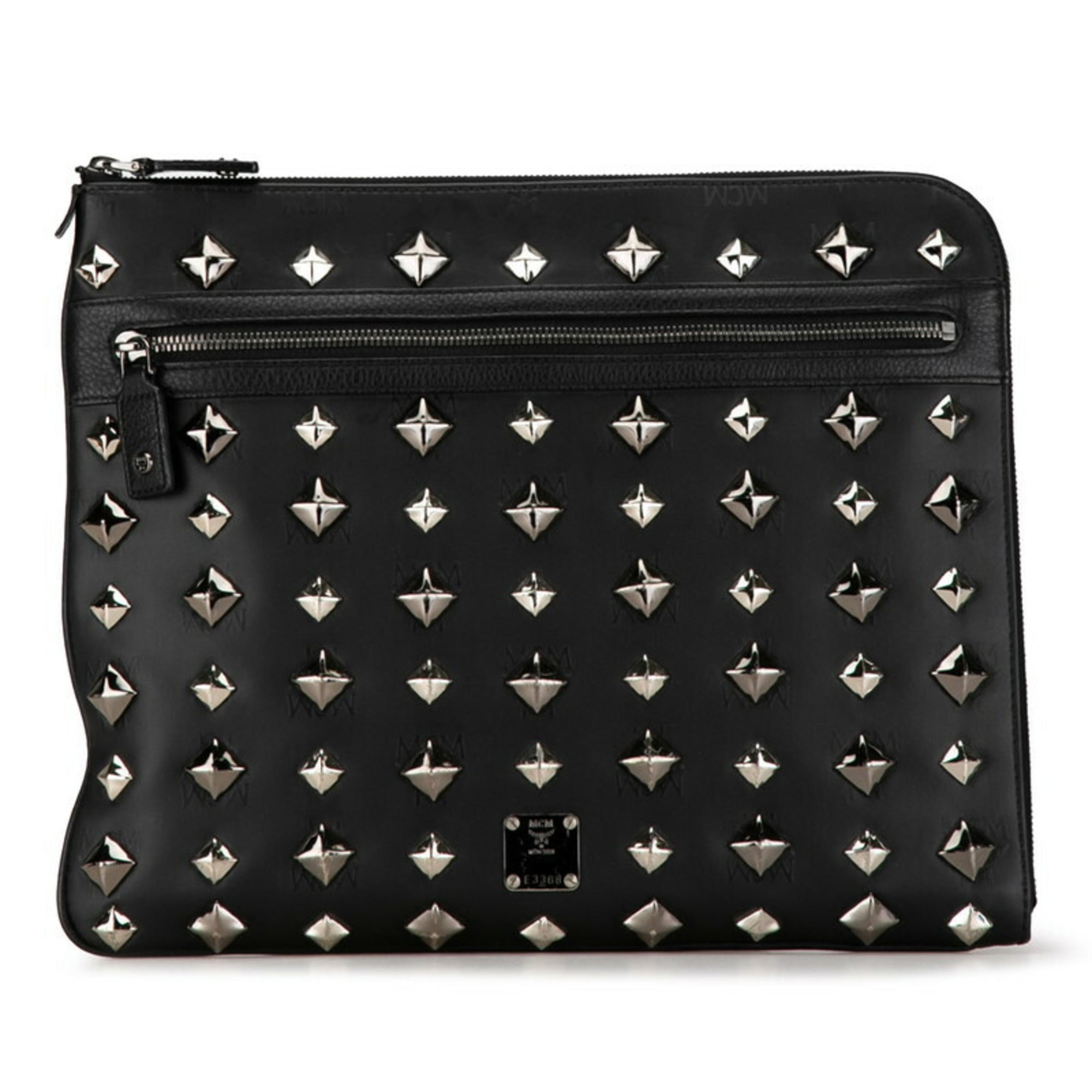 Mcm Black Silver Pvc Leather Clutch Bag (Pre-Owned)