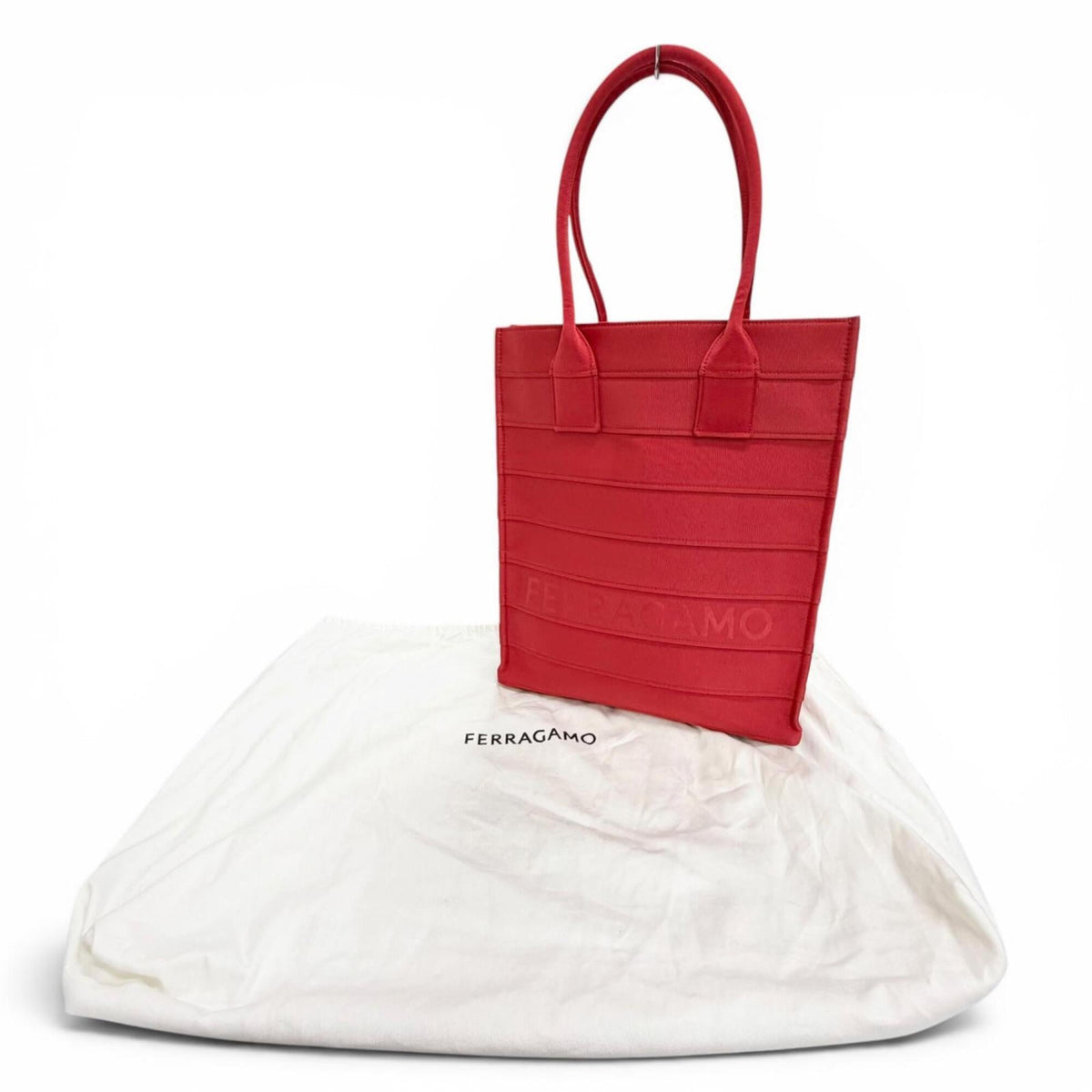 Salvatore Ferragamo Red Color Leather Tote Bag (Pre-Owned)