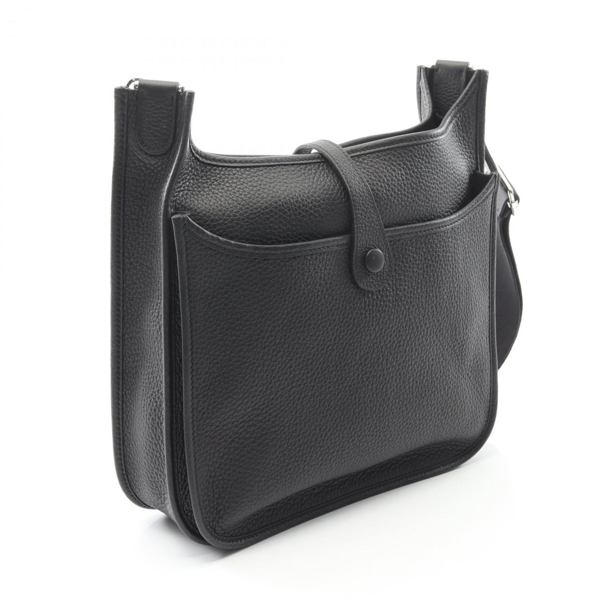 Hermes Black Taurillon Clemence Leather Leather Shoulder Bag (Pre-Owned)