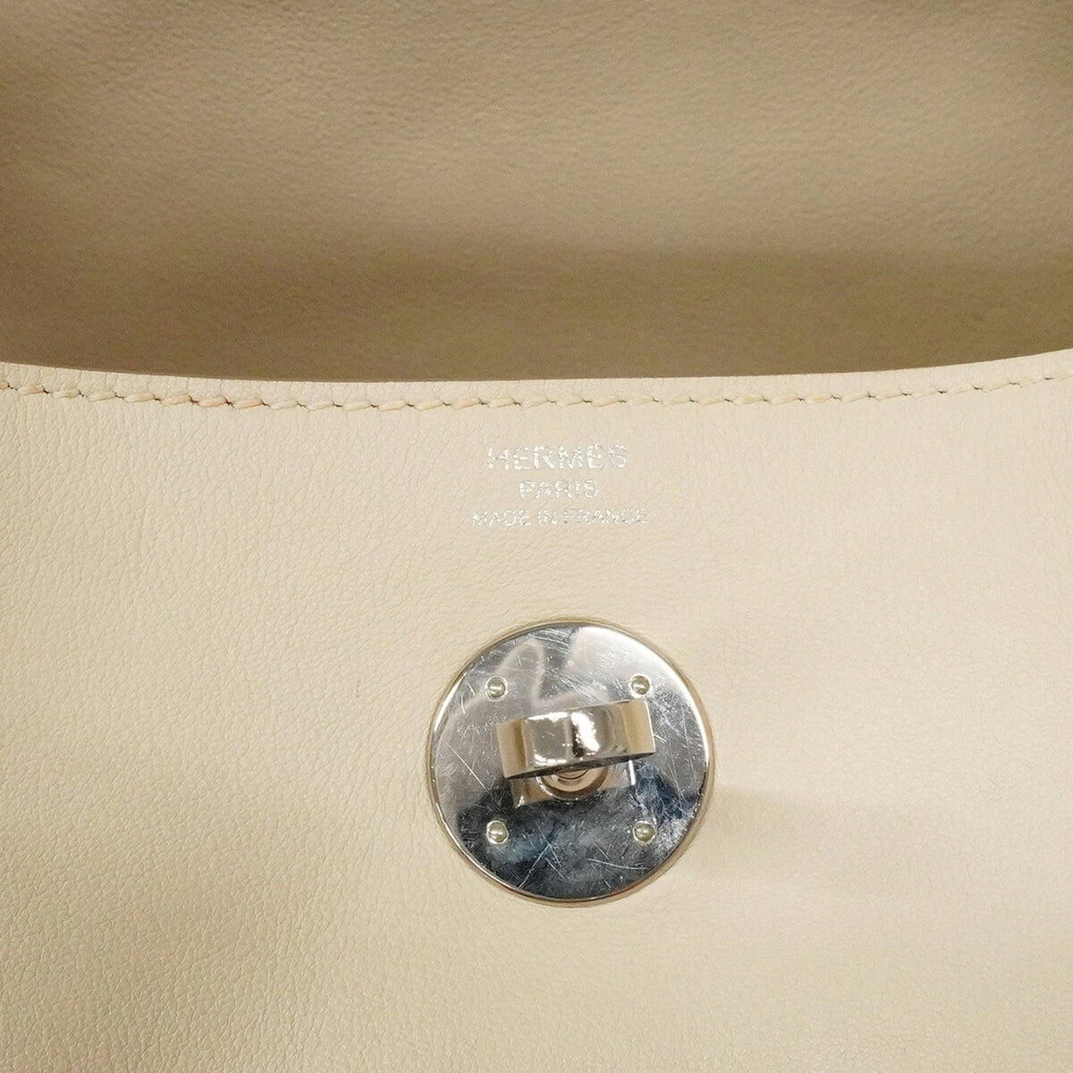 Hermes White Swift Leather Handbag (Pre-Owned)