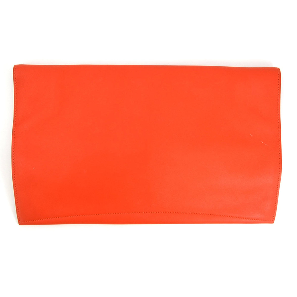 Hermes Red Orange Leather Clutch Bag (Pre-Owned)