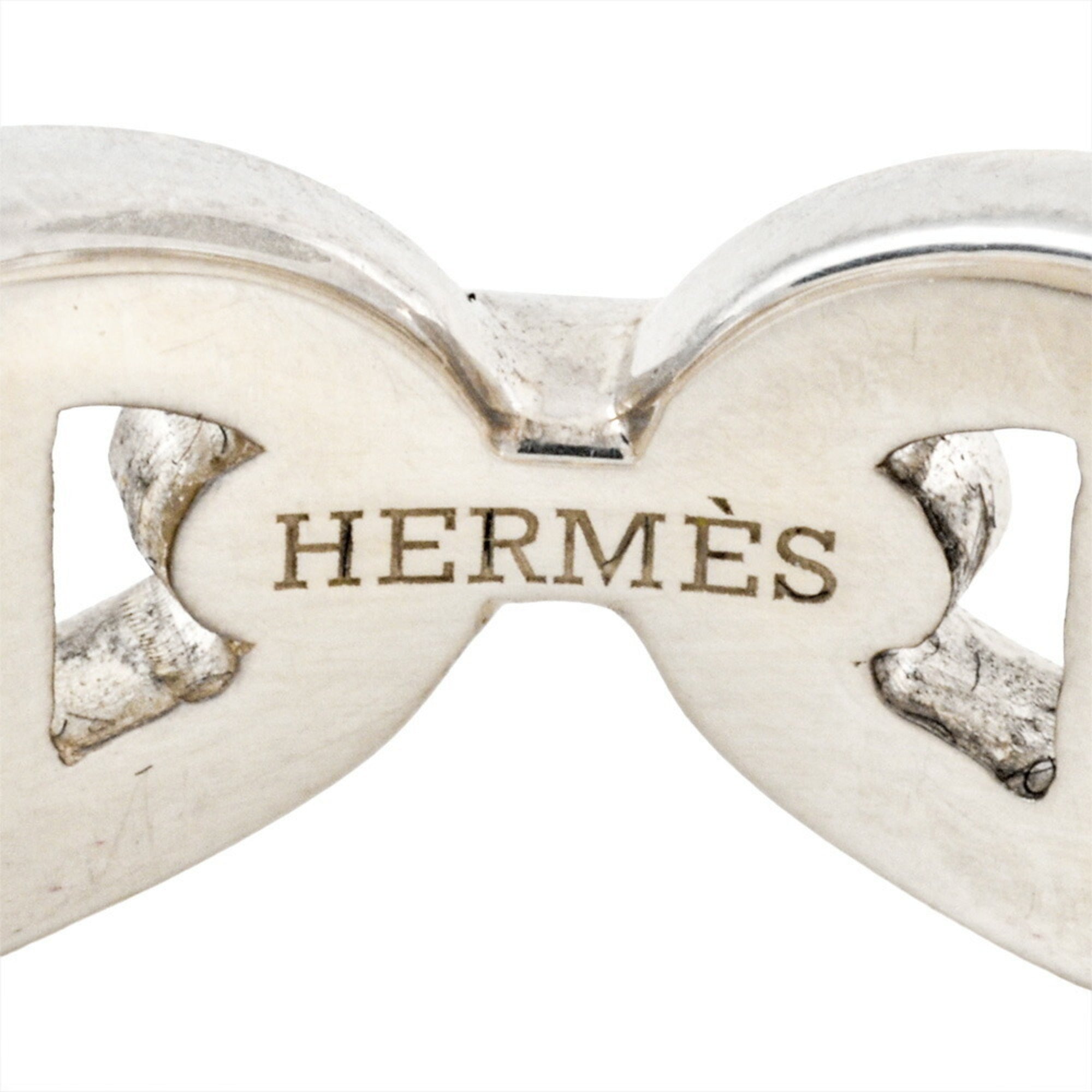 Hermes Silver Silver 925 Band Ring (Pre-Owned)