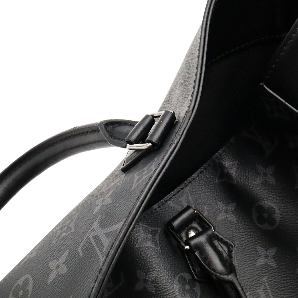 Louis Vuitton Black Gray Monogram Eclipse Leather Handbag Tote Bag (Pre-Owned)