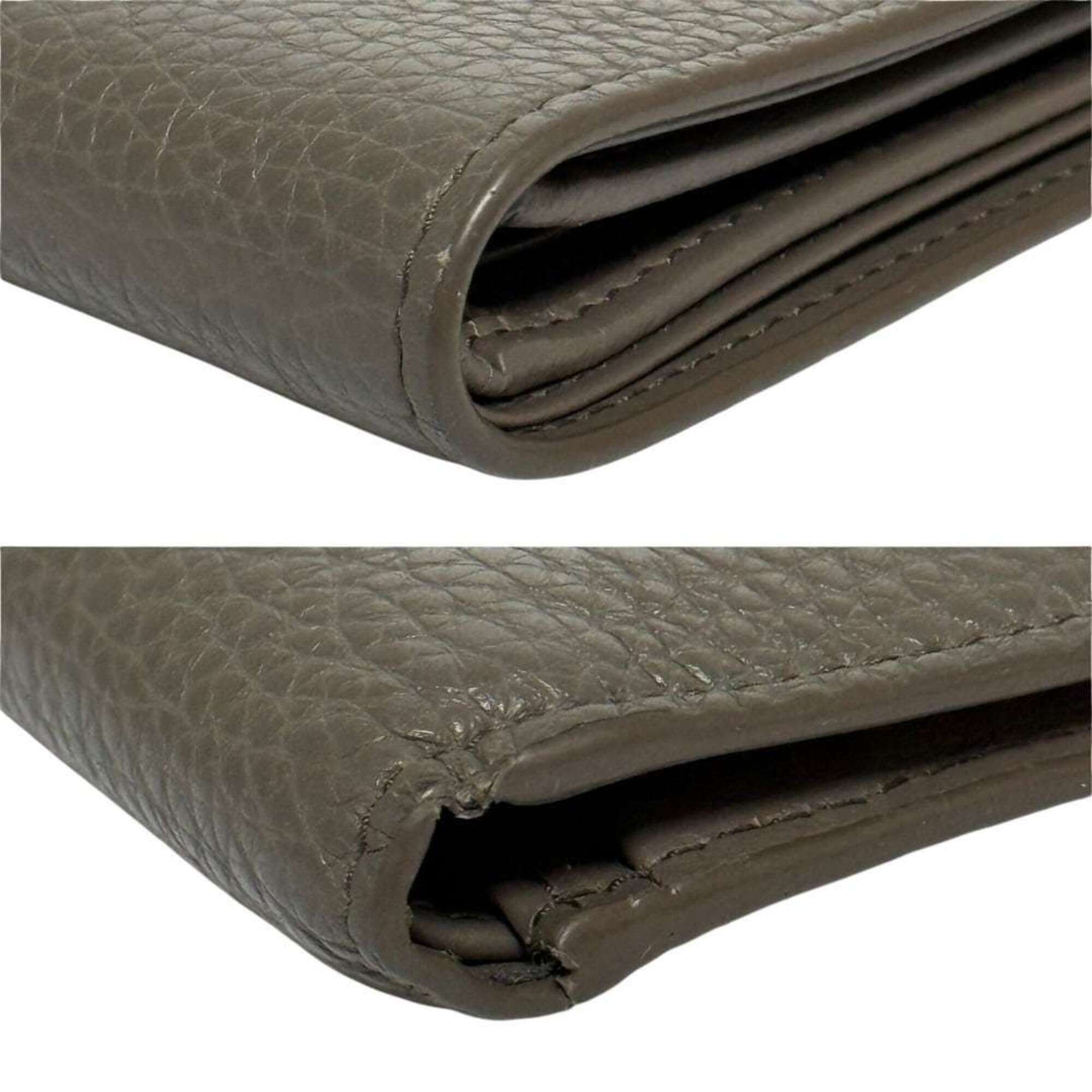 Prada Gray Leather Wallet (Bi-Fold) (Pre-Owned)
