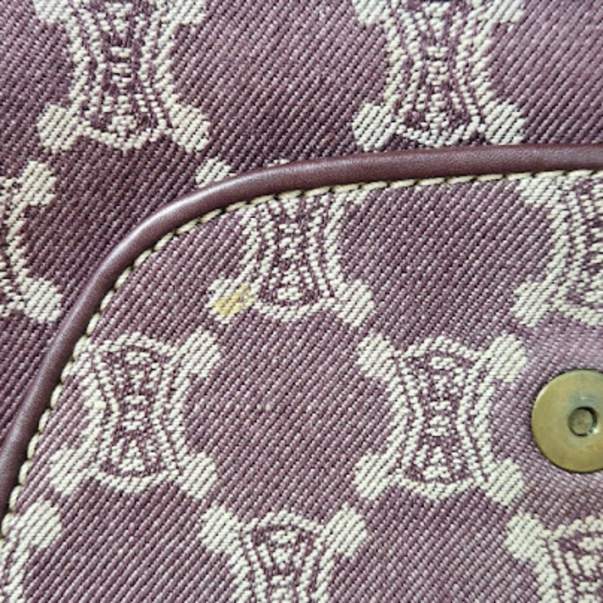 Celine Bordeaux Brown Canvas Leather Handbag Shoulder Bag (Pre-Owned)