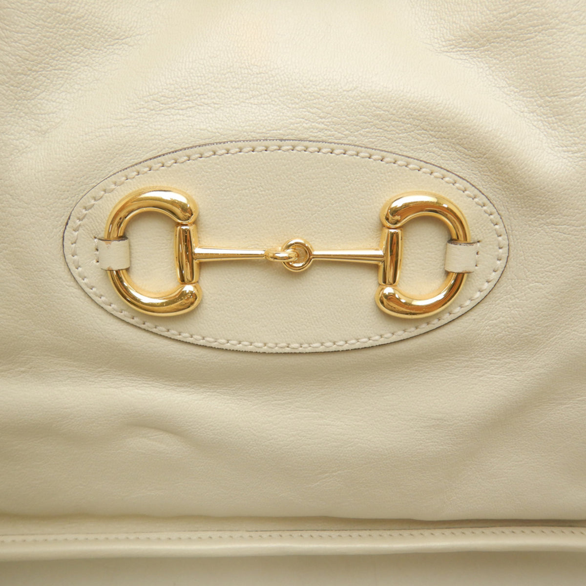 Gucci Horsebit Ivory Leather Tote Bag (Pre-Owned)