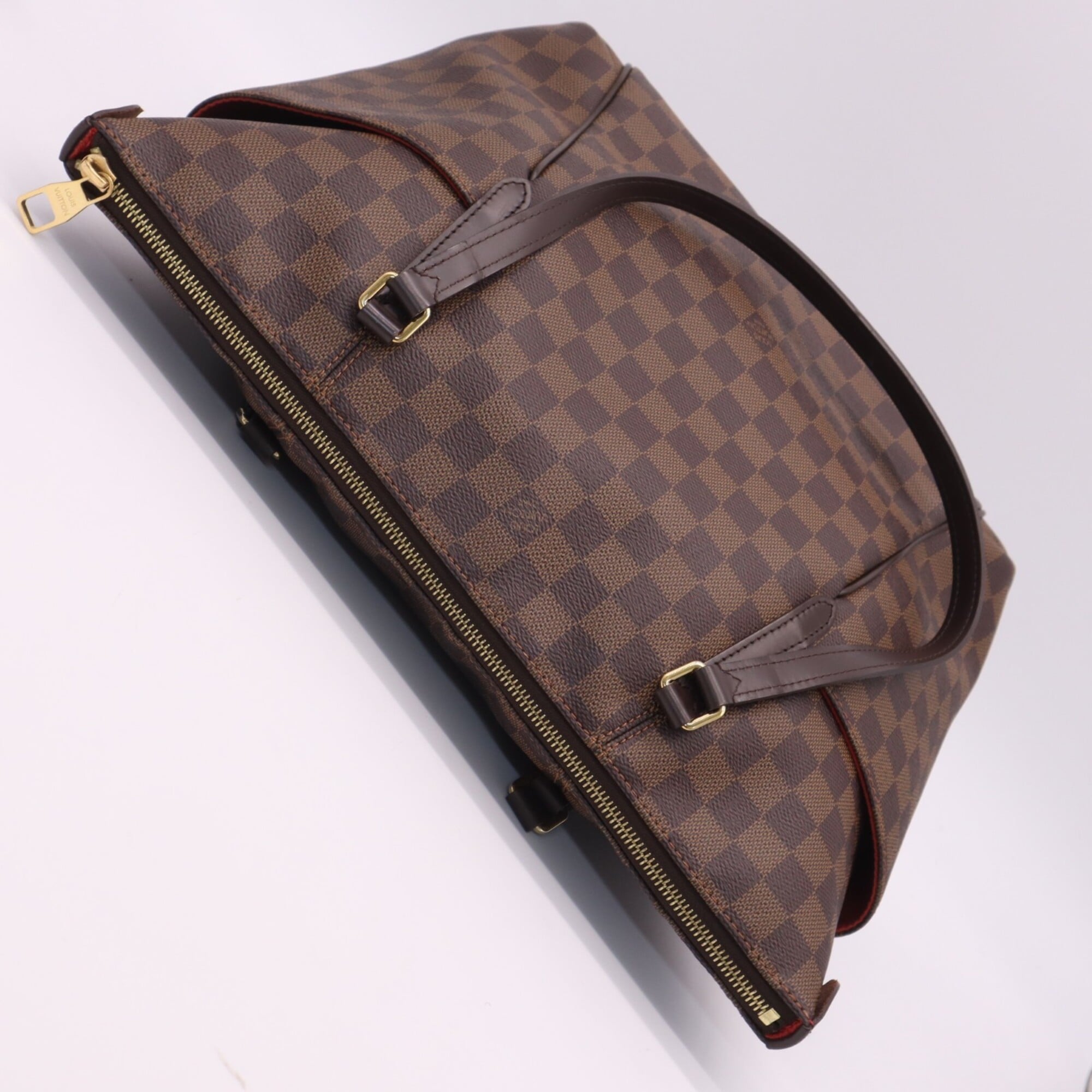 Louis Vuitton Beige Brown Coated Canvas Leather Handbag (Pre-Owned)