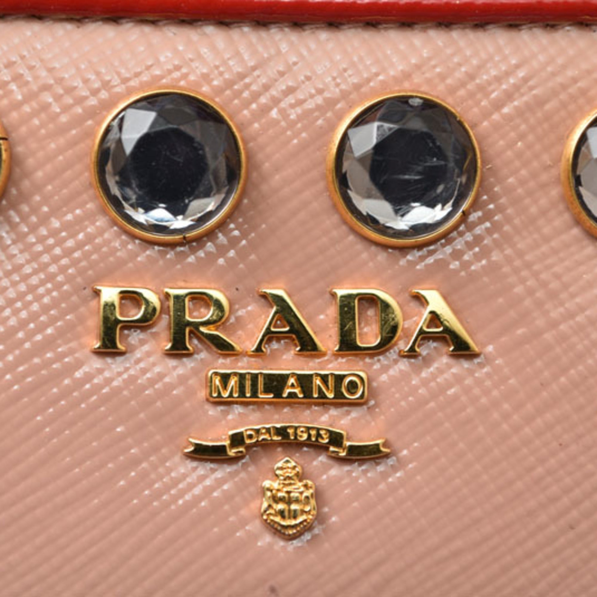 Prada Beige Rose Pink Beige Patent Leather Coin Purse/Coin Case (Pre-Owned)