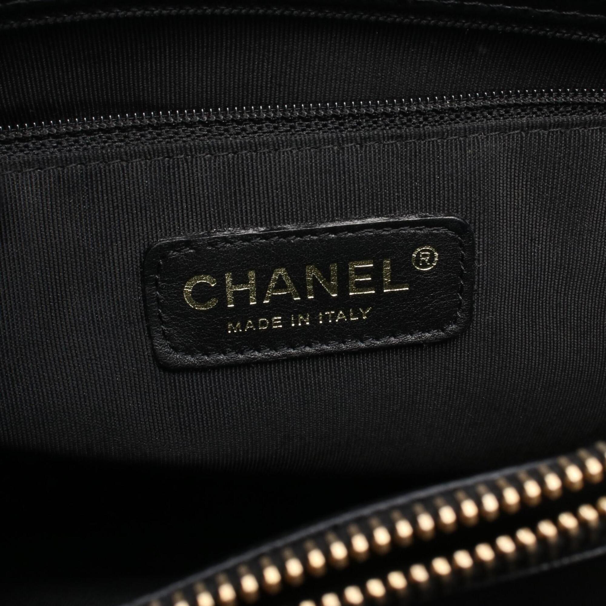 Chanel Black Grained Calfskin Handbag Tote Bag (Pre-Owned)