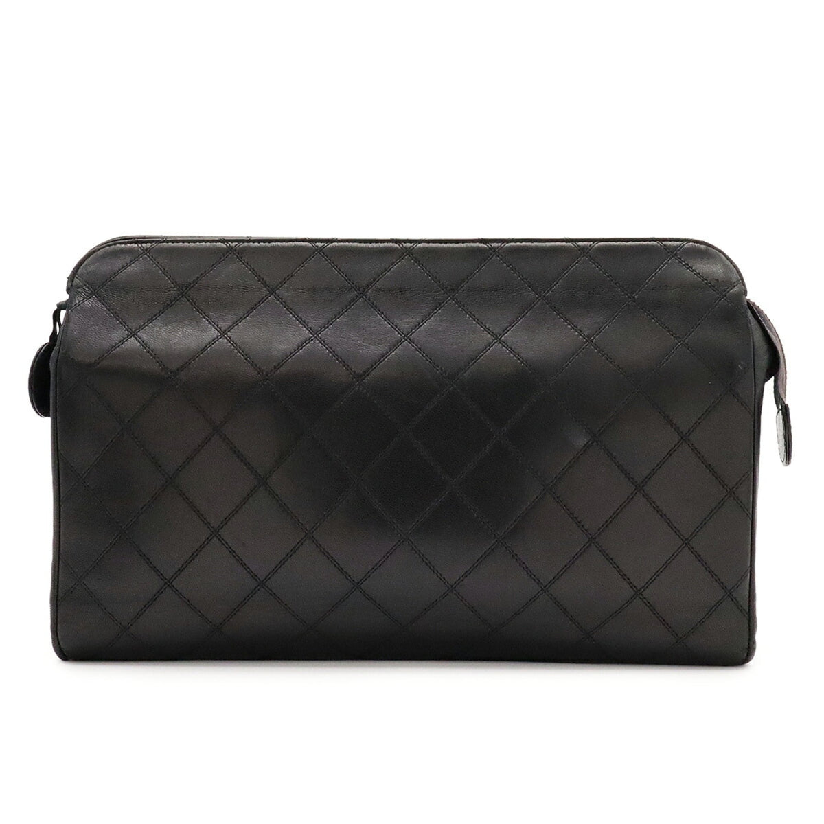 Chanel Bicolor Black Leather Clutch Bag (Pre-Owned)