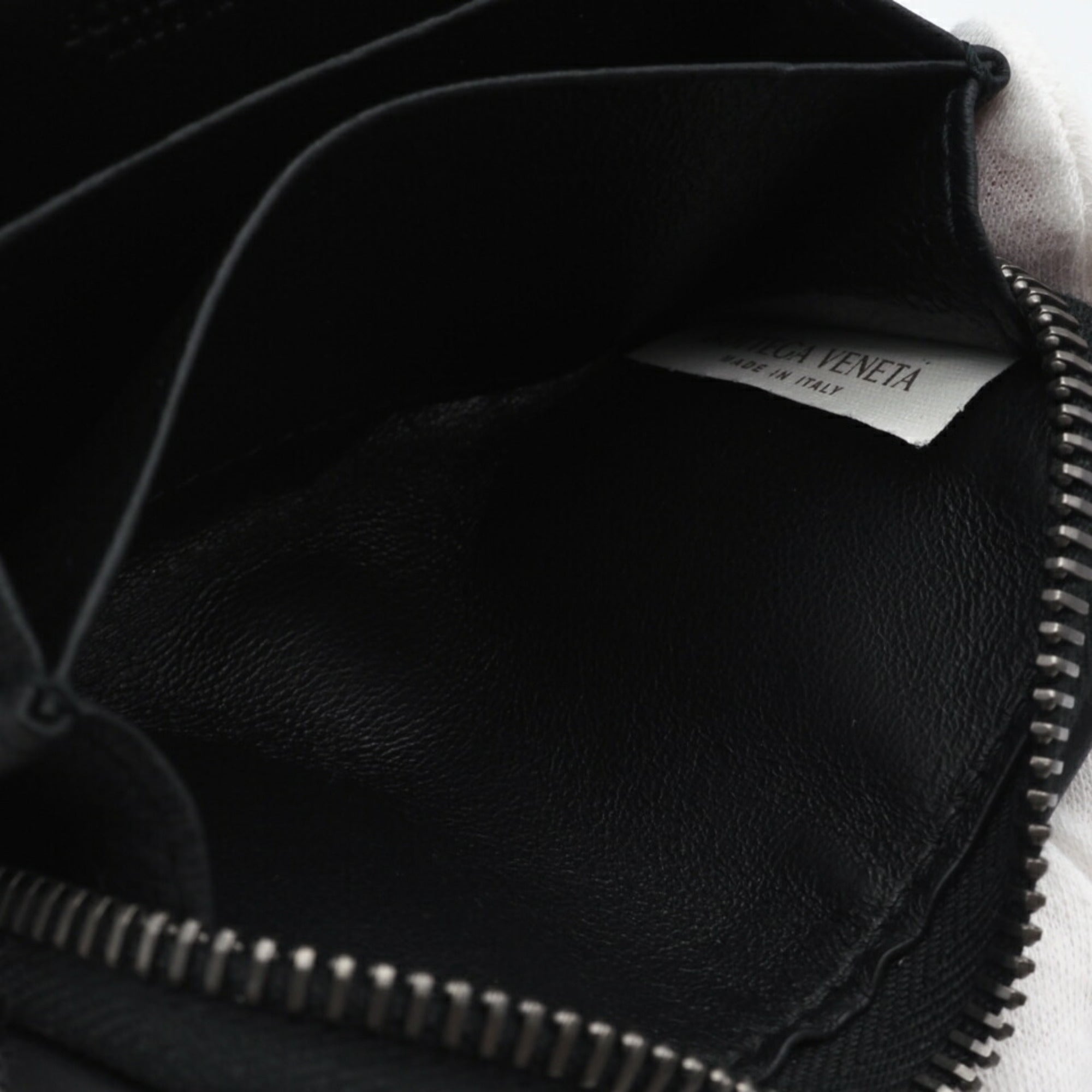 Bottega Veneta Intrecciato Black Intrecciato Coin Purse/Coin Case (Pre-Owned)