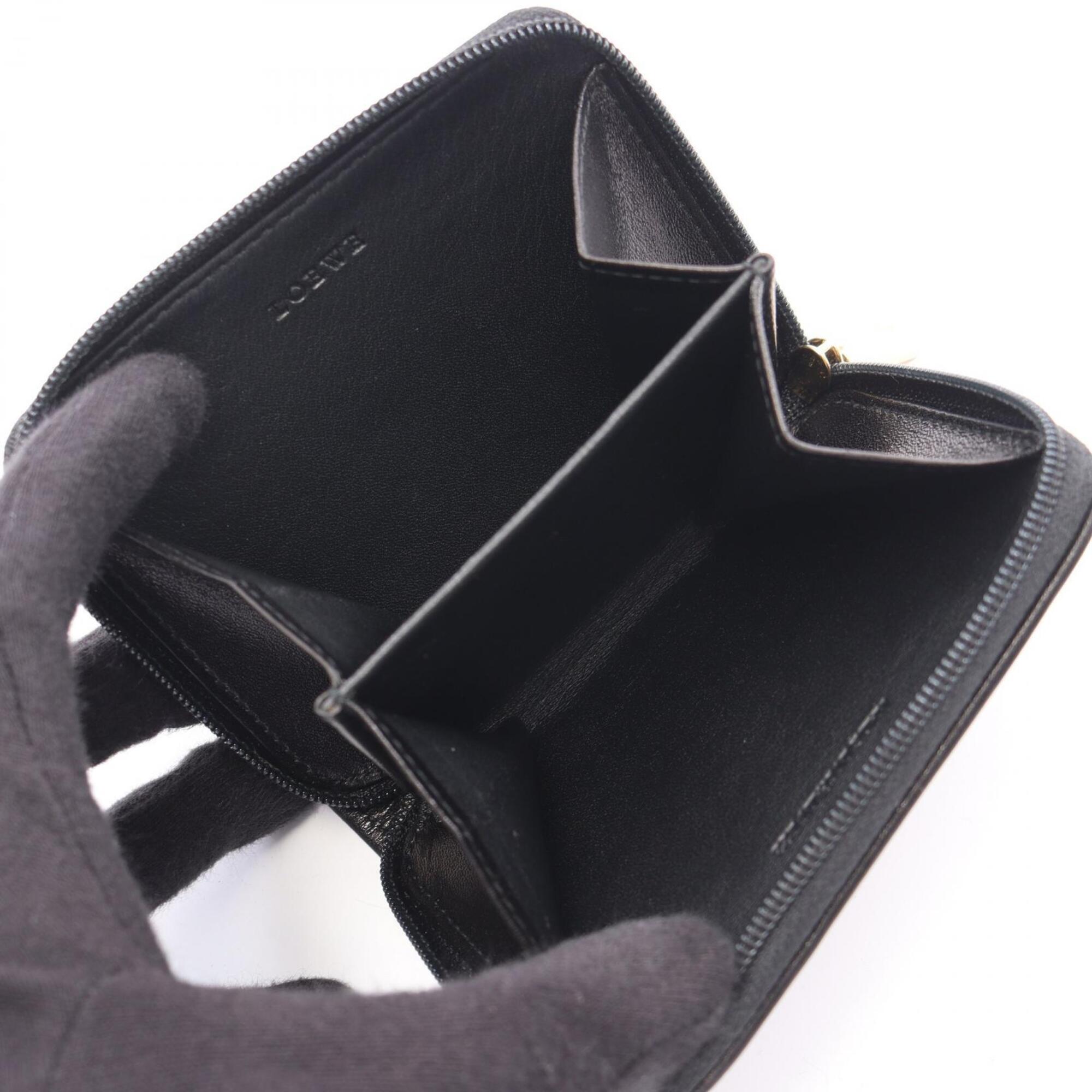 Loewe Beige Black Canvas Coin Purse/Coin Case (Pre-Owned)