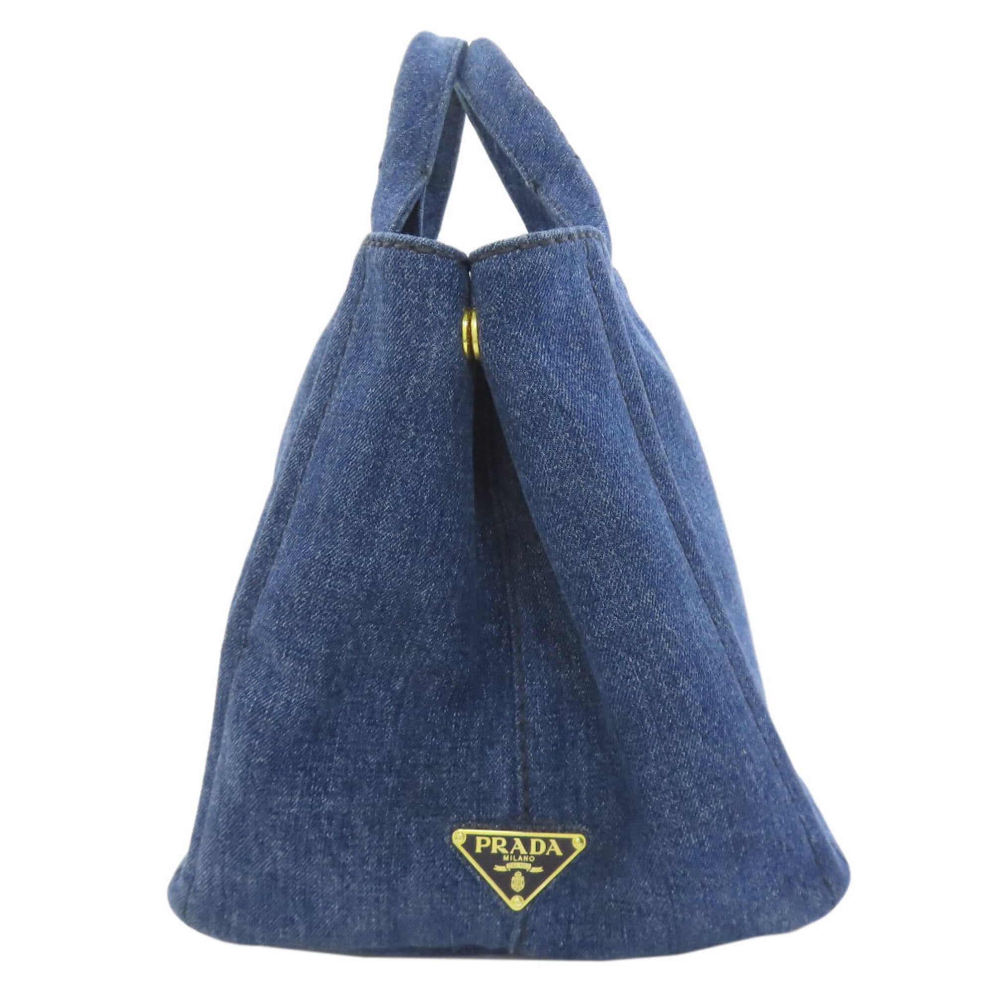 Prada Canapa Blue Denim Handbag (Pre-Owned)