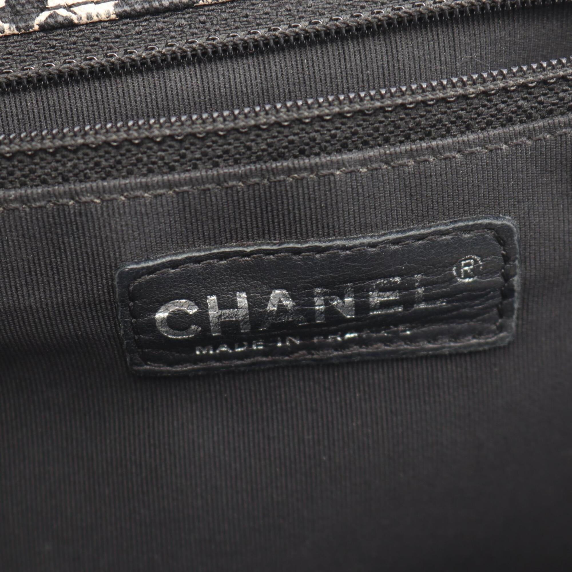 Chanel Black Canvas Handbag Tote Bag (Pre-Owned)