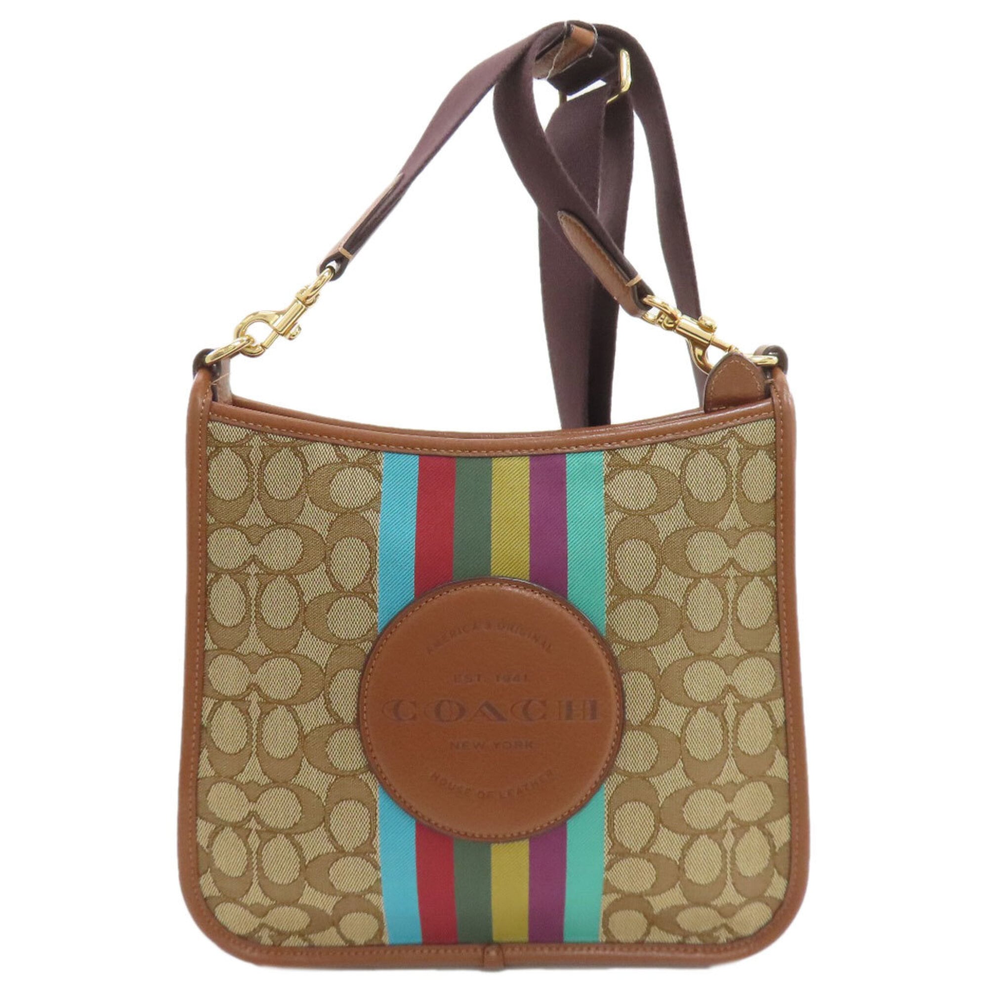 Coach Brown Canvas Shoulder Bag (Pre-Owned)