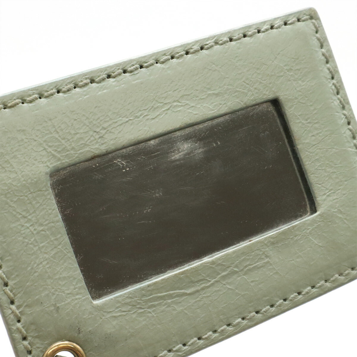 Balenciaga Light Green Leather Clutch Bag Pochette Shoulder Bag (Pre-Owned)