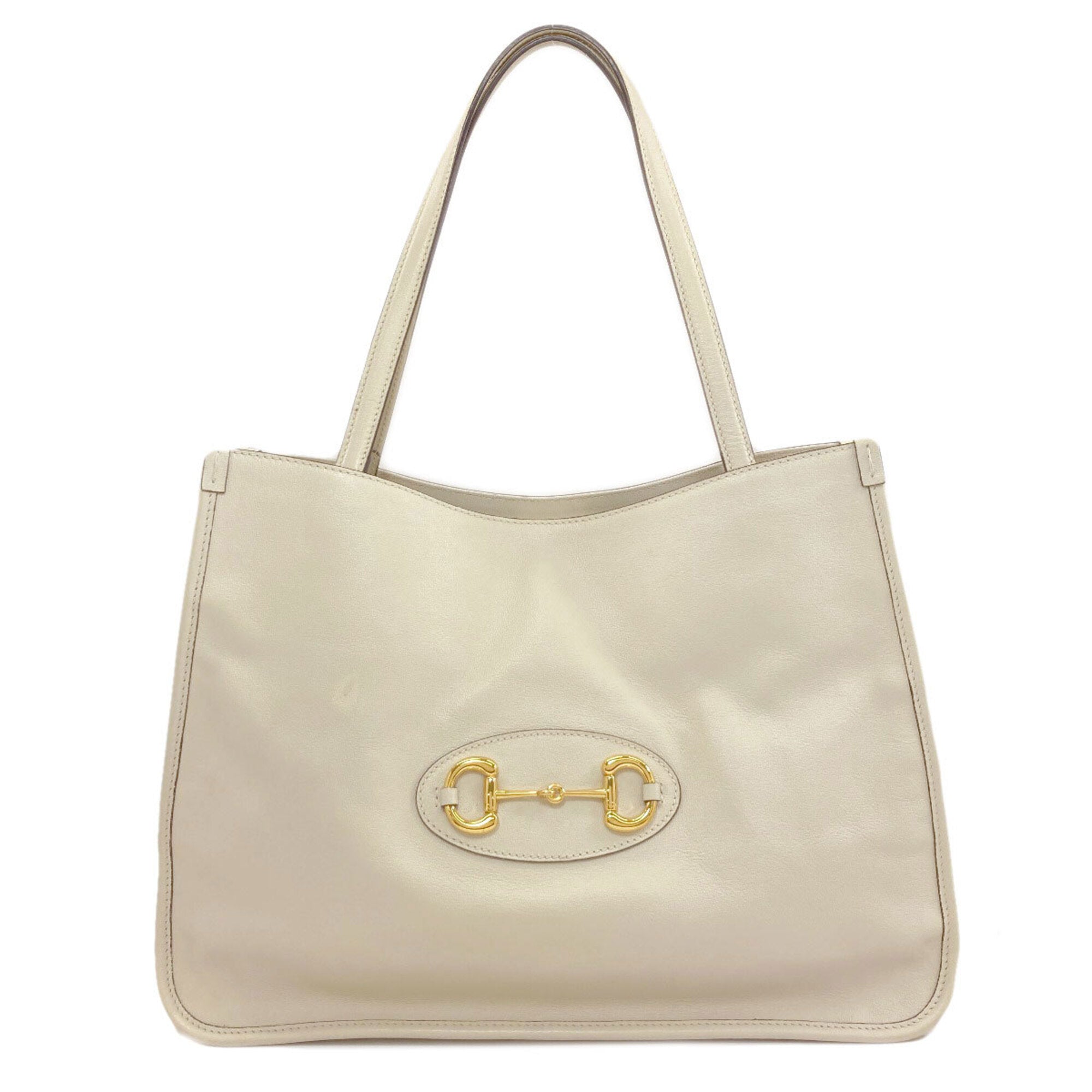 Gucci Cream Leather Tote Bag (Pre-Owned)