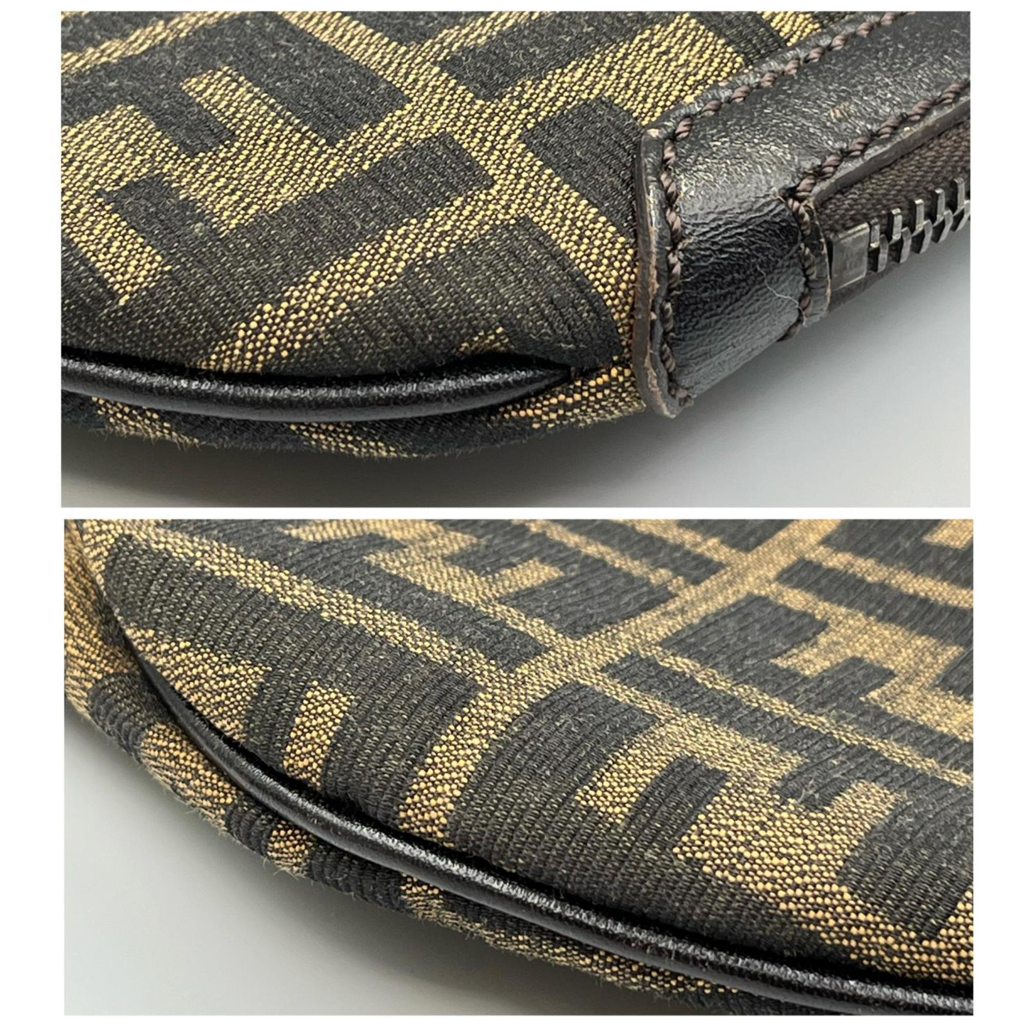 Fendi Black Brown Zucca Shoulder Bag (Pre-Owned)
