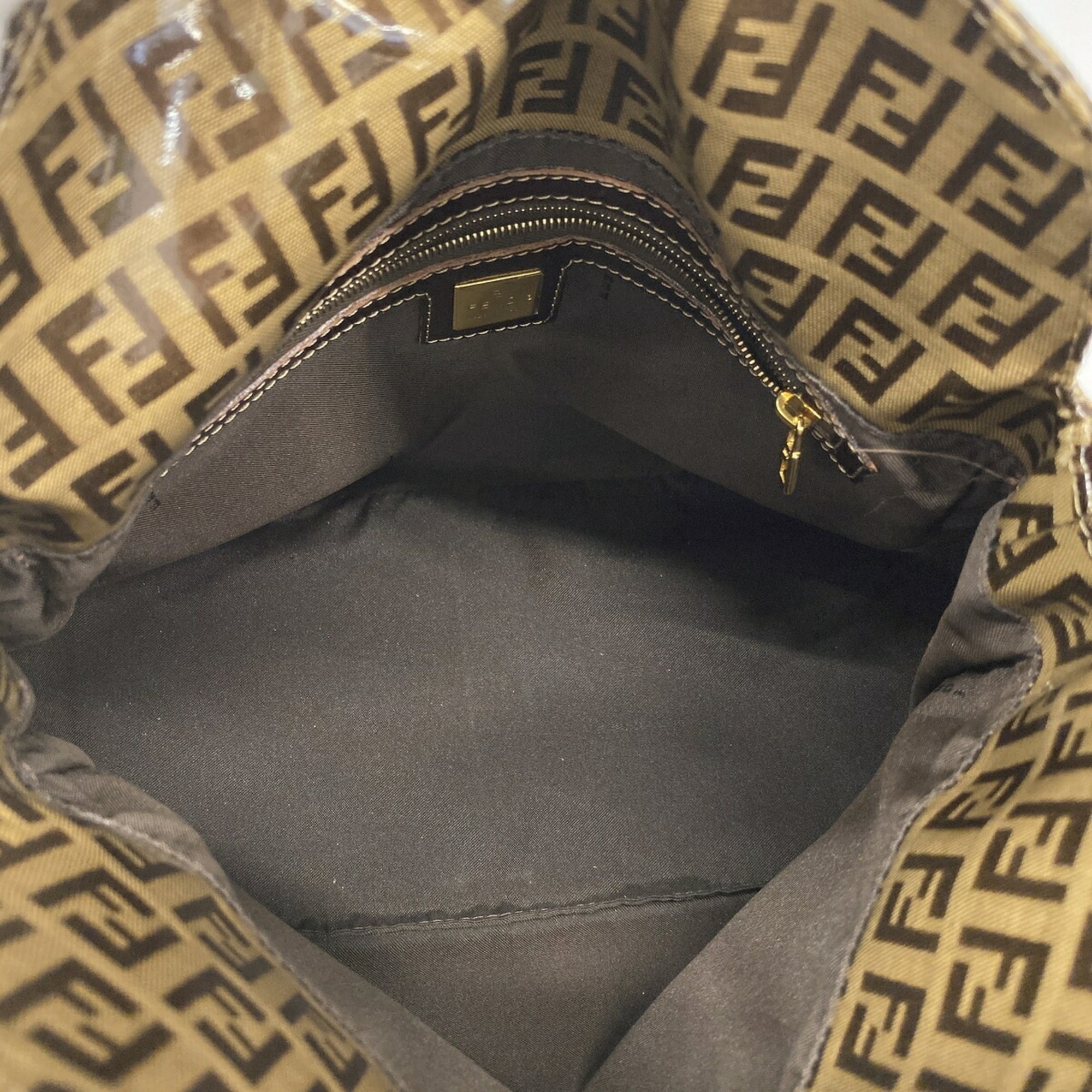 Fendi Brown Coated Canvas Handbag (Pre-Owned)