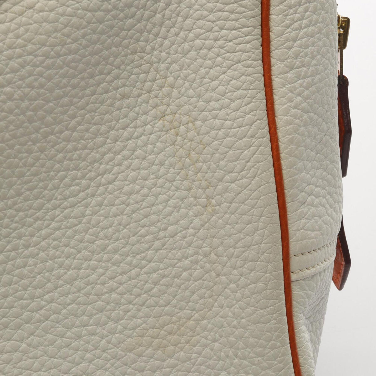 Hermes Orange Potiron White Taurillon Clemence Leather Leather Handbag (Pre-Owned)