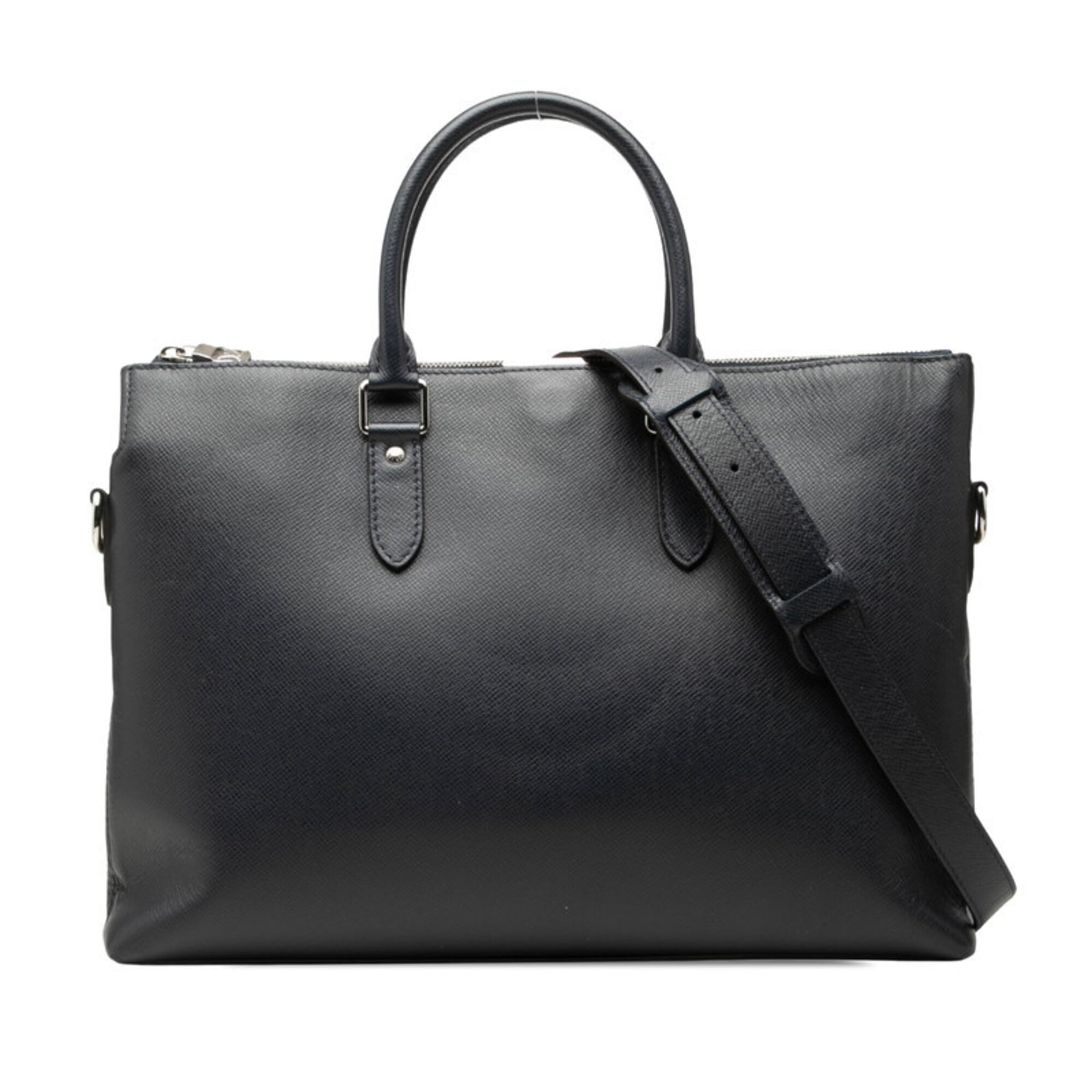 Louis Vuitton Navy Taiga Leather Leather Briefcase Shoulder Bag (Pre-Owned)