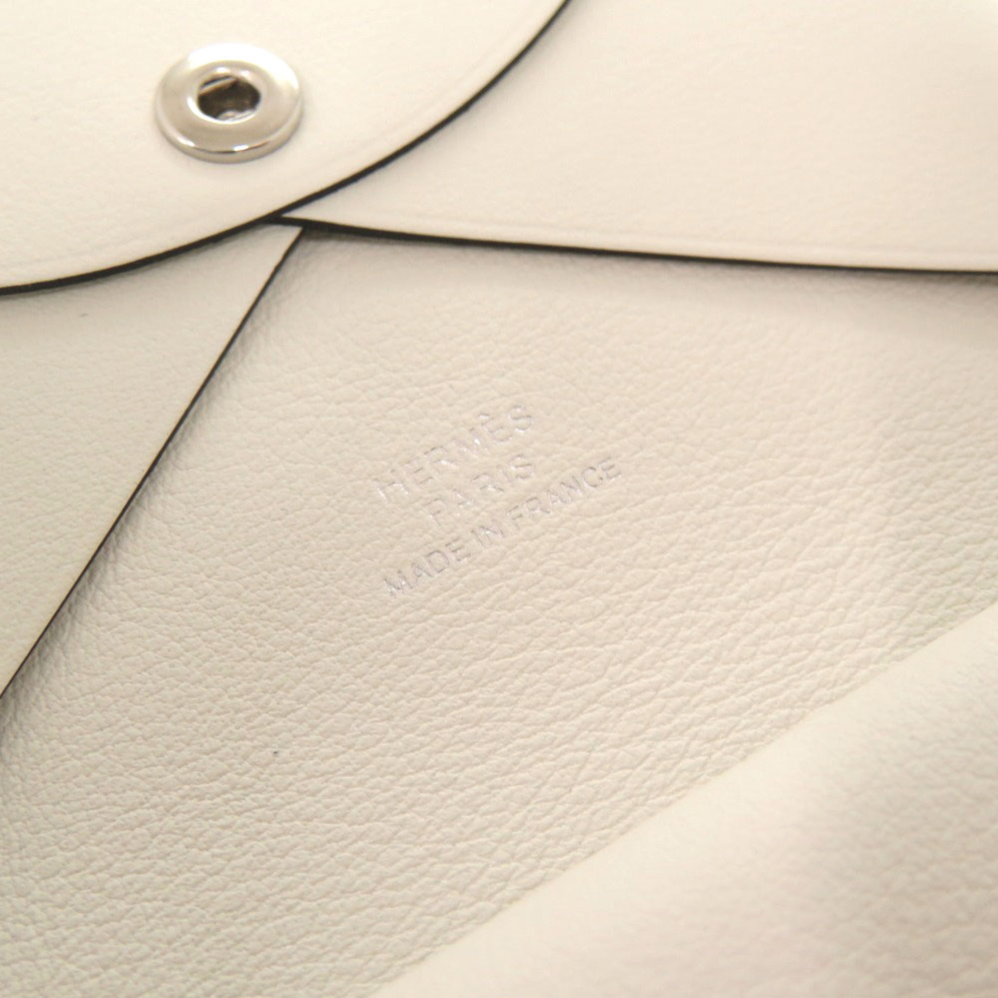 Hermes White Swift Leather Coin Purse/Coin Case (Pre-Owned)