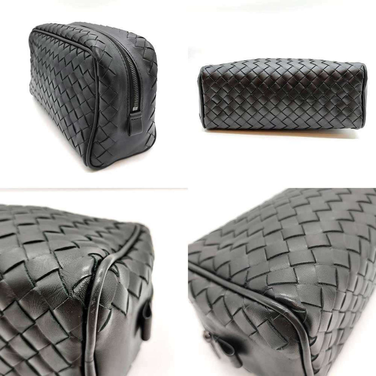 Bottega Veneta Intrecciato Black Leather Pouch (Pre-Owned)